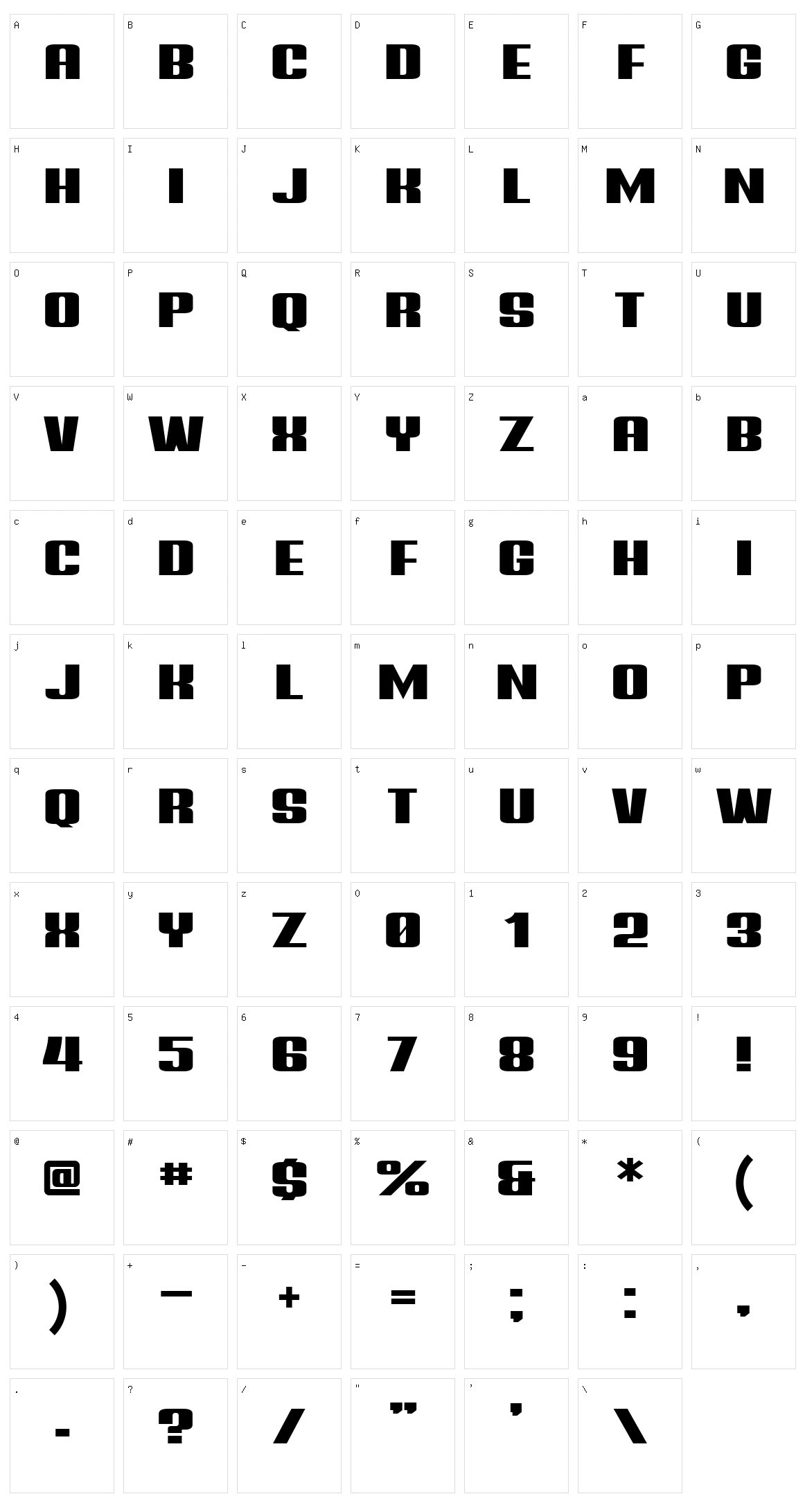 Augsburg Character Set