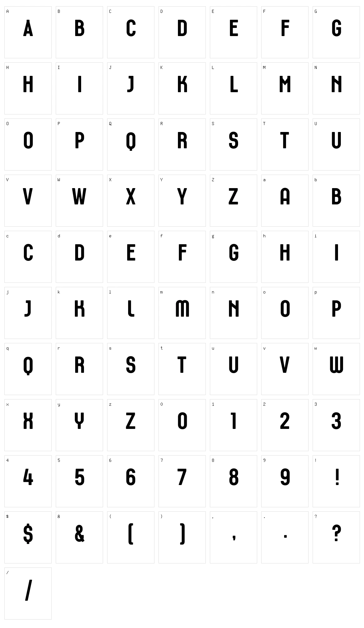Aurelio Character Set