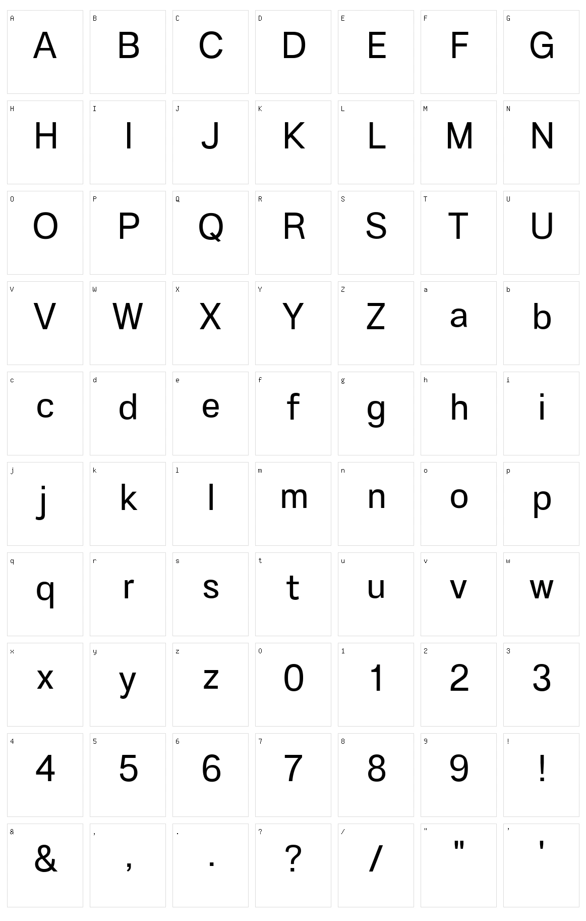Avergent Character Set
