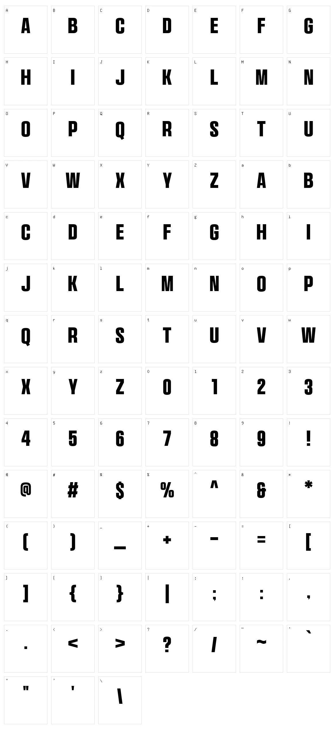 Avilock Character Set