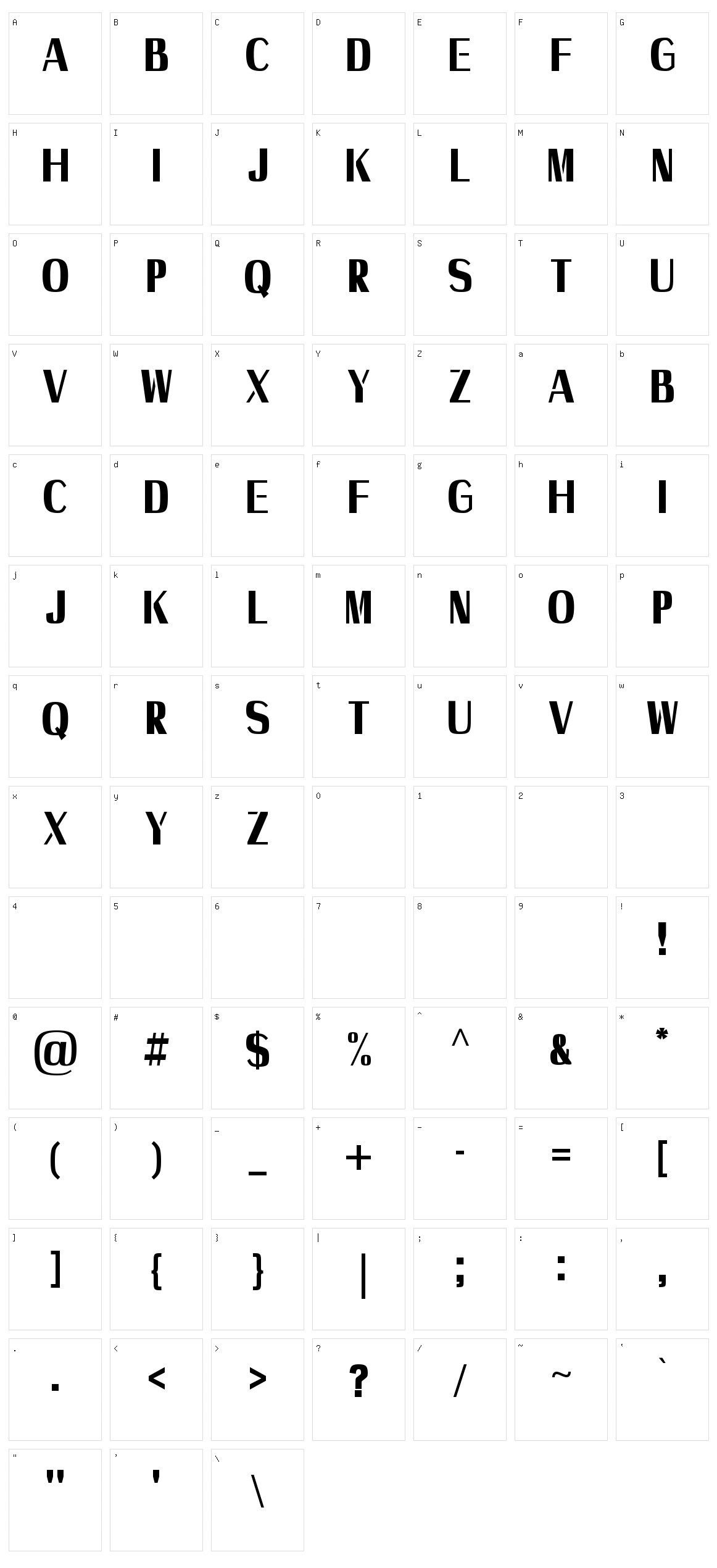 Axile Character Set