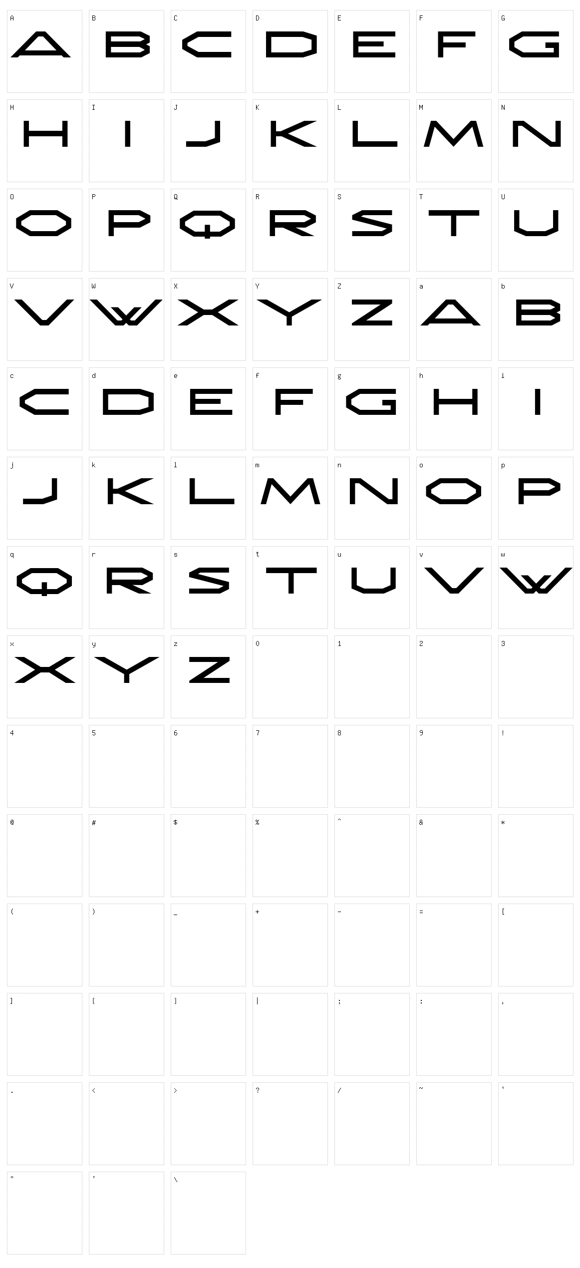 Azanka Character Set