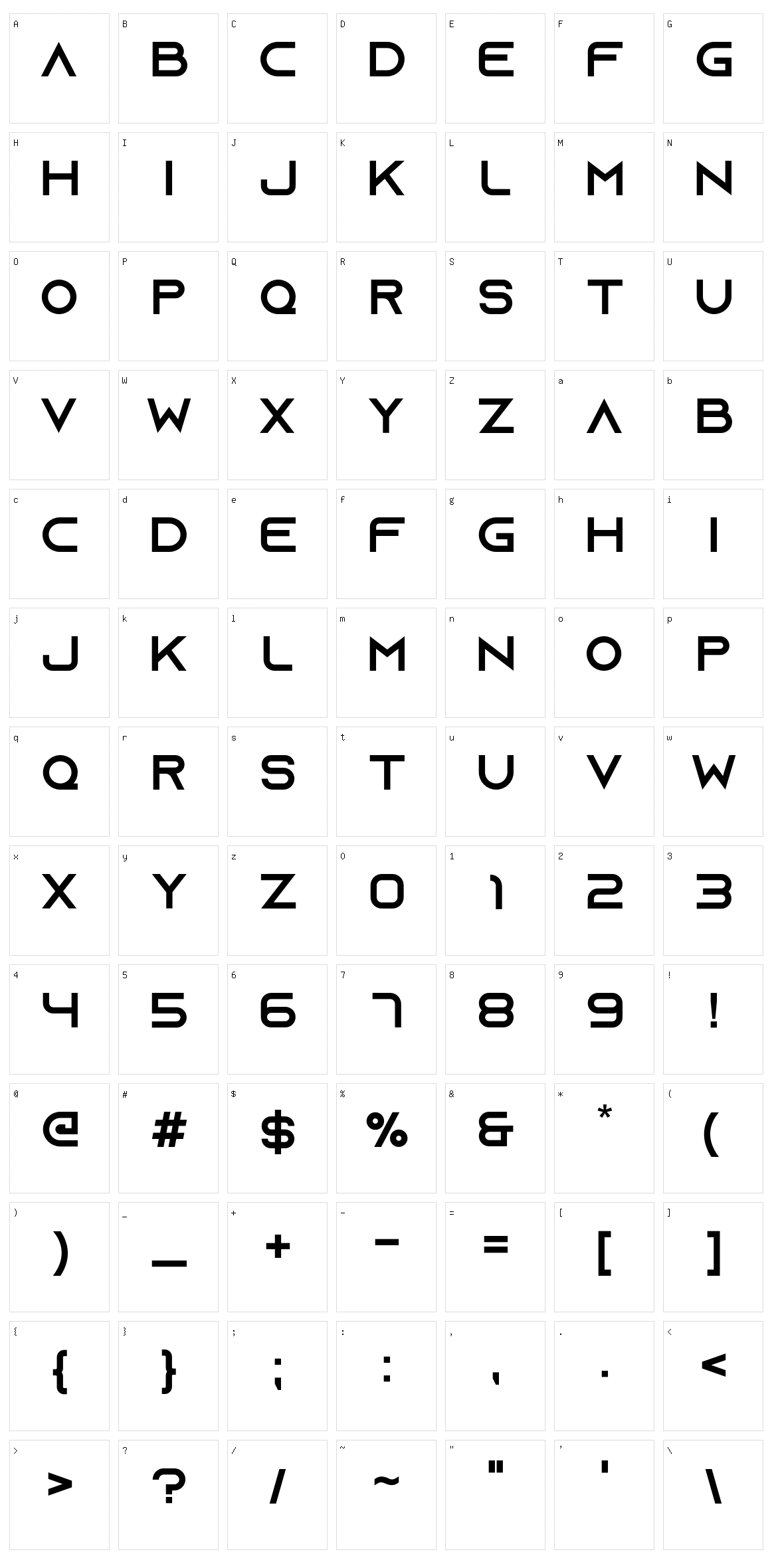 Azonix Character Set