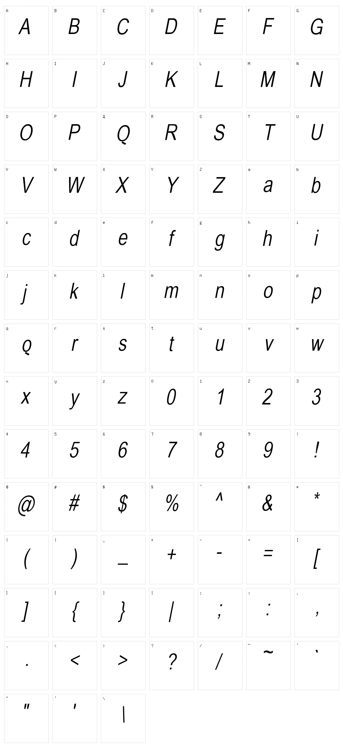 Babel Sans Character Set