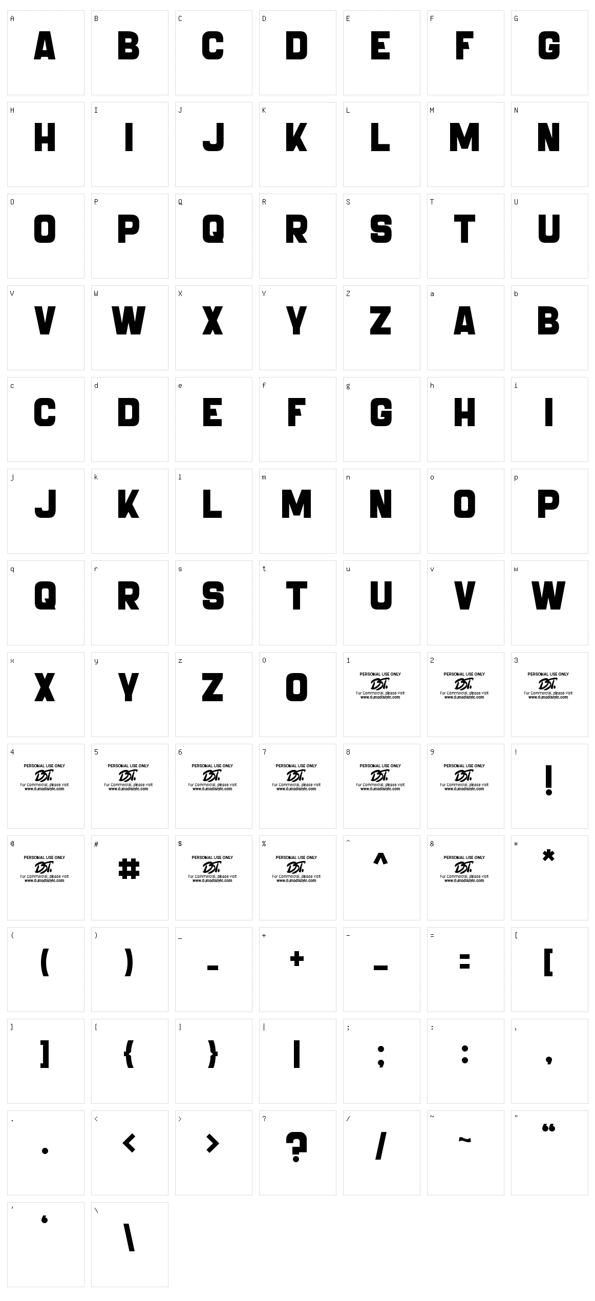 Babell Character Set