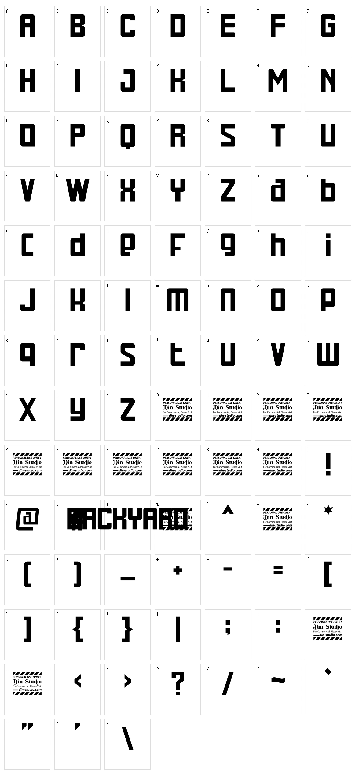 Backyard Character Set