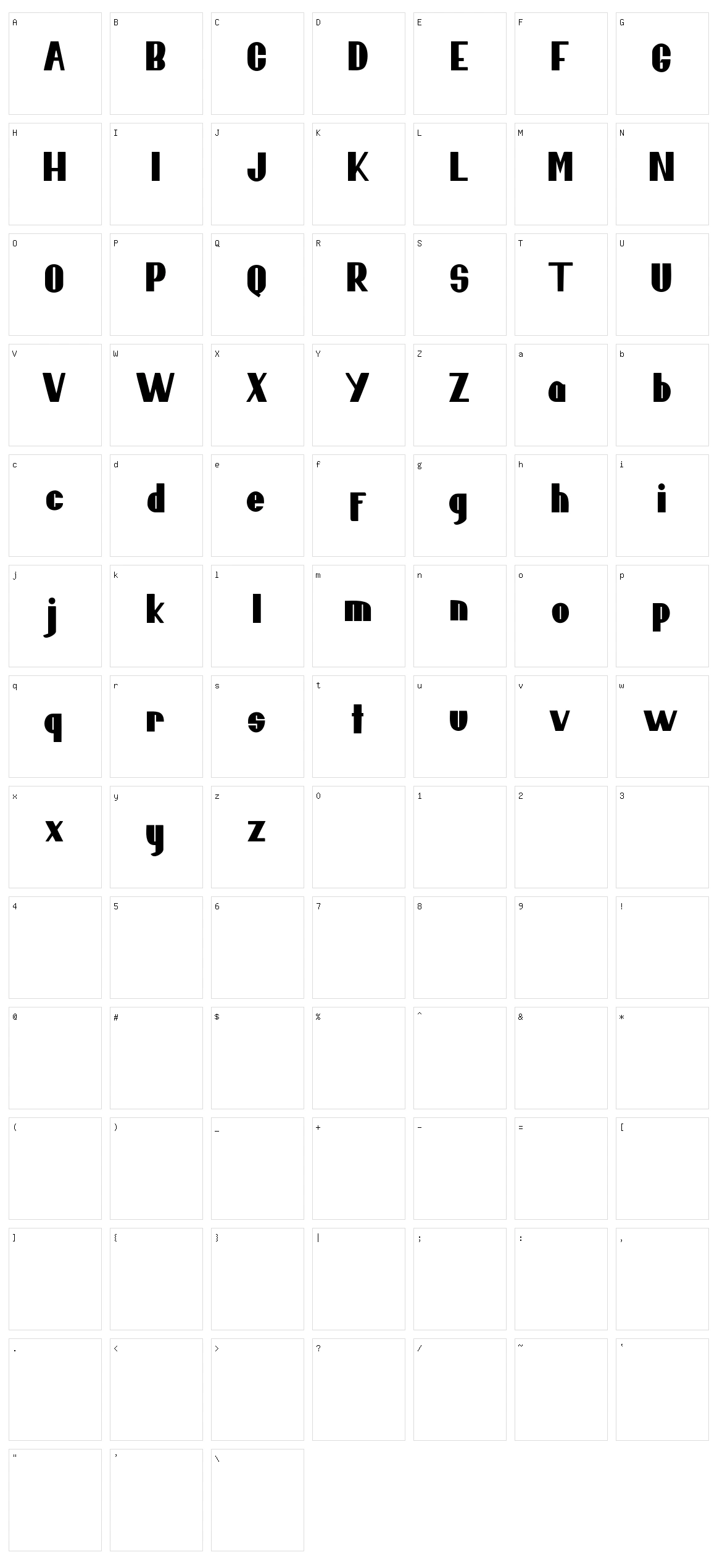 Bagela Character Set
