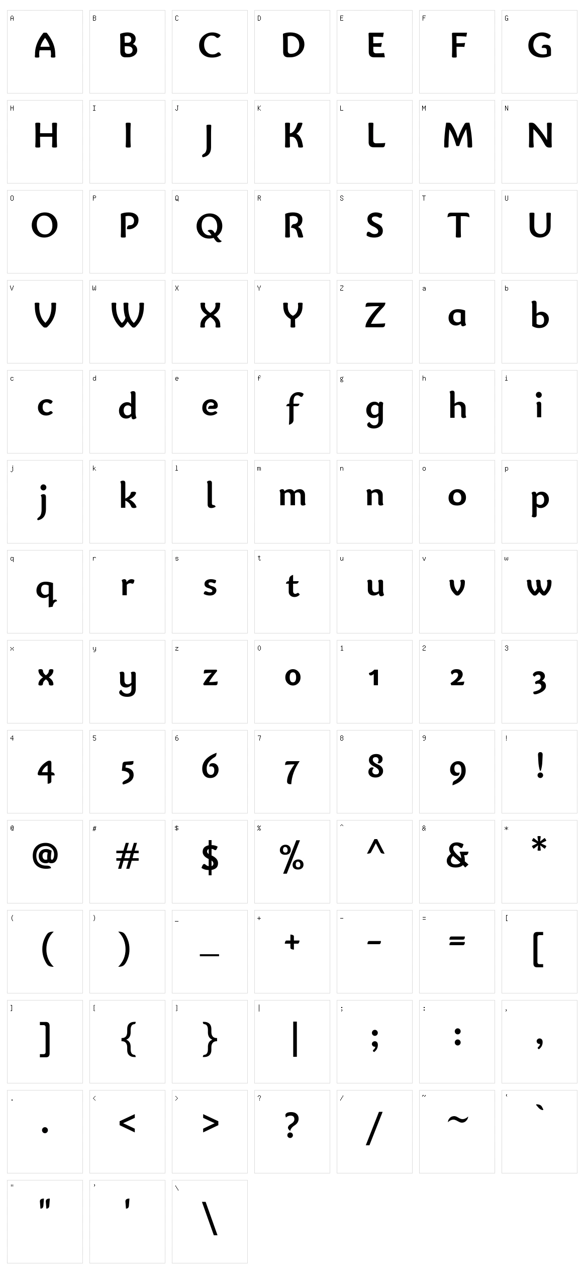 Bainsley Character Set