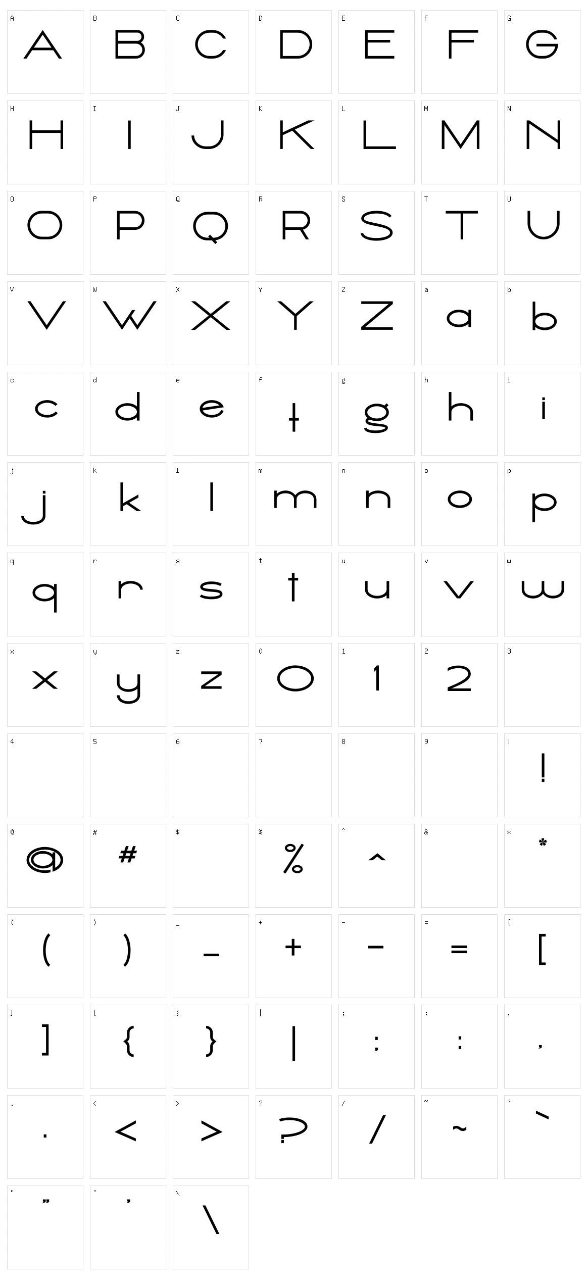 Ballado Character Set