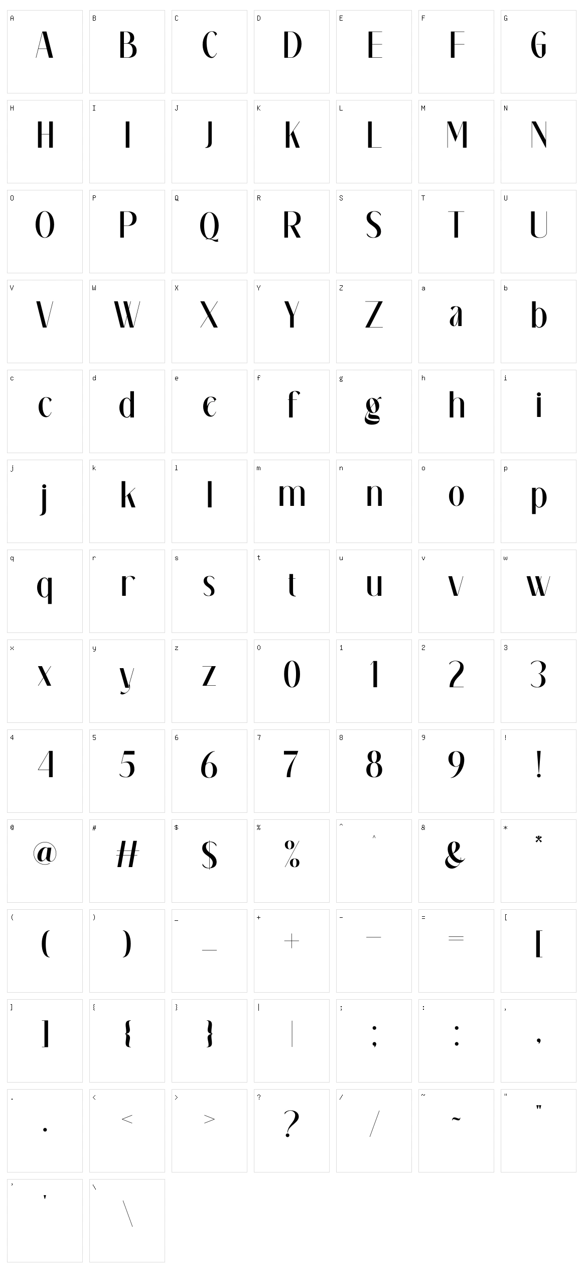 Banegsa Character Set
