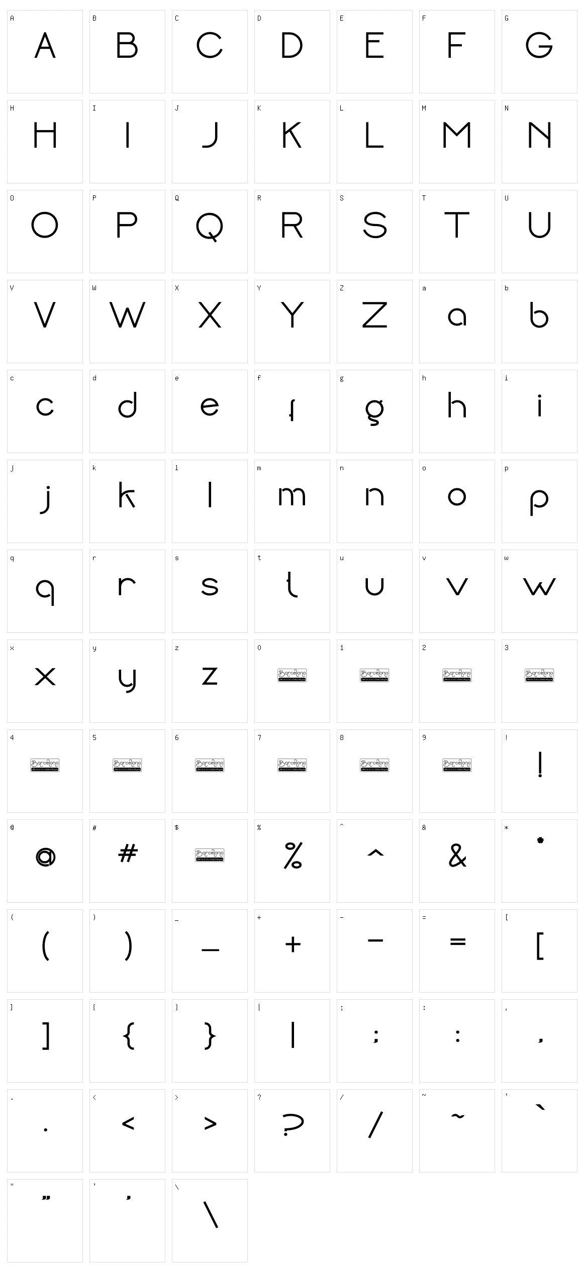 Barcelona Character Set
