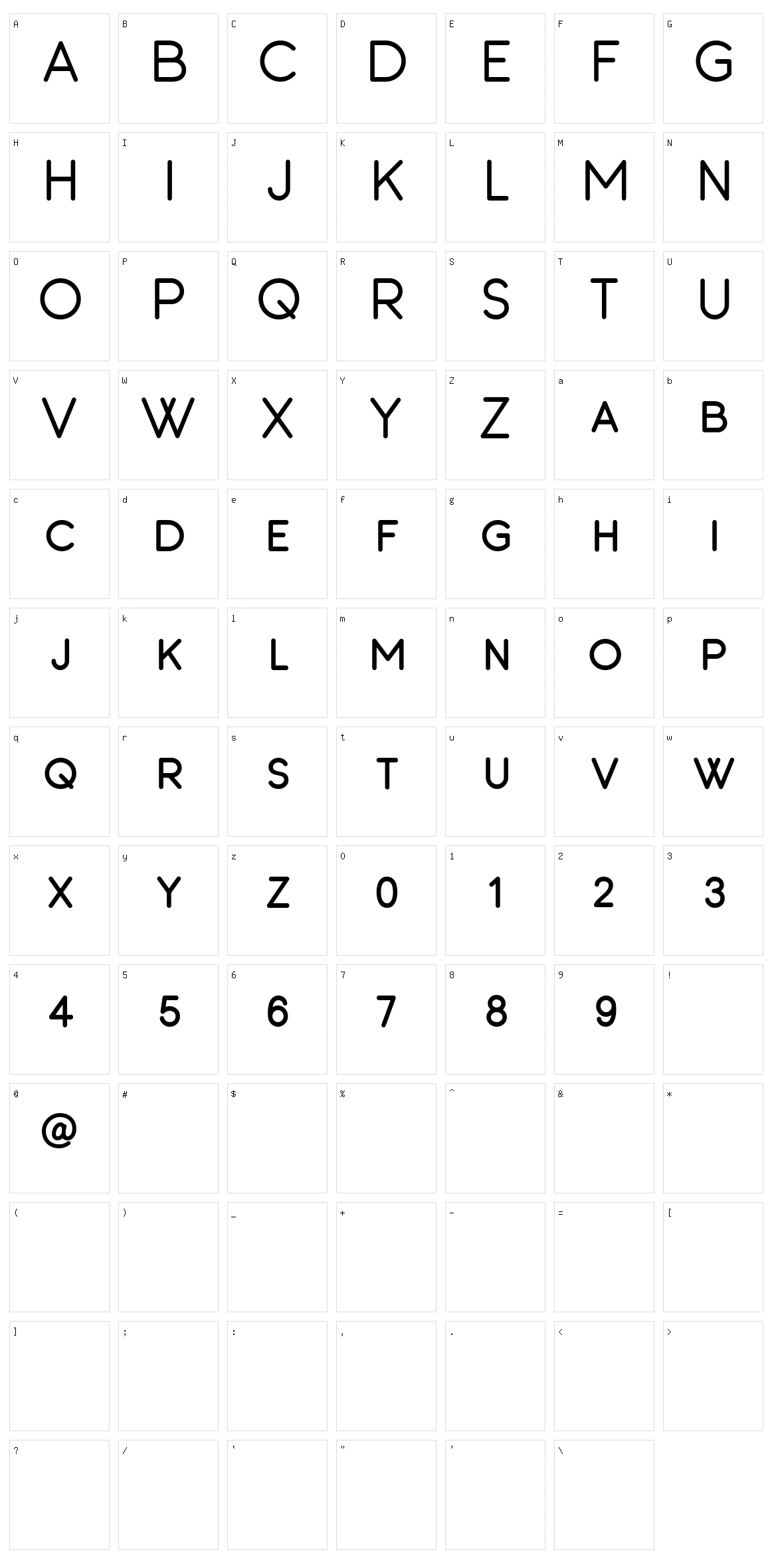Barton Character Set
