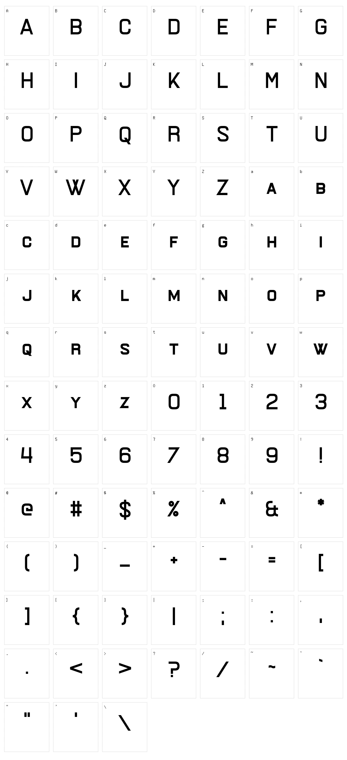 Bathrind Character Set