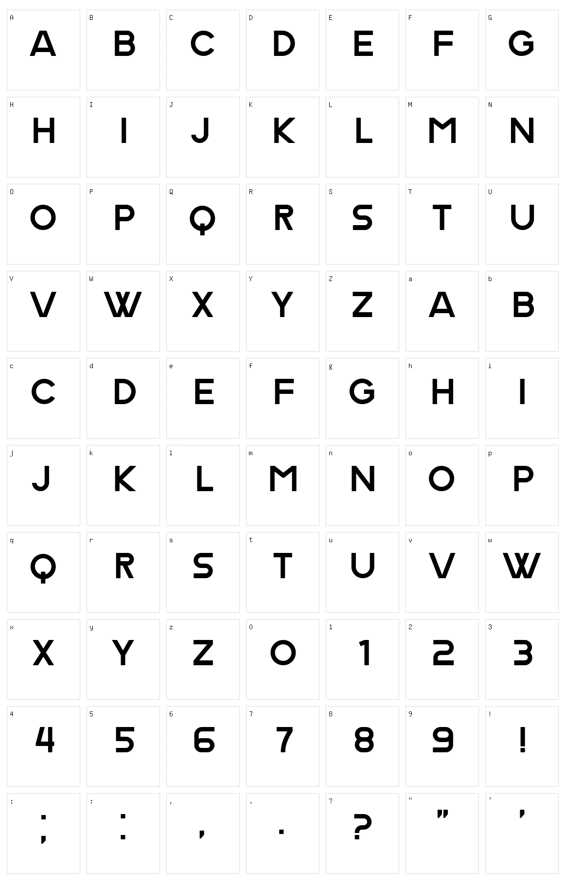 Bawler Character Set