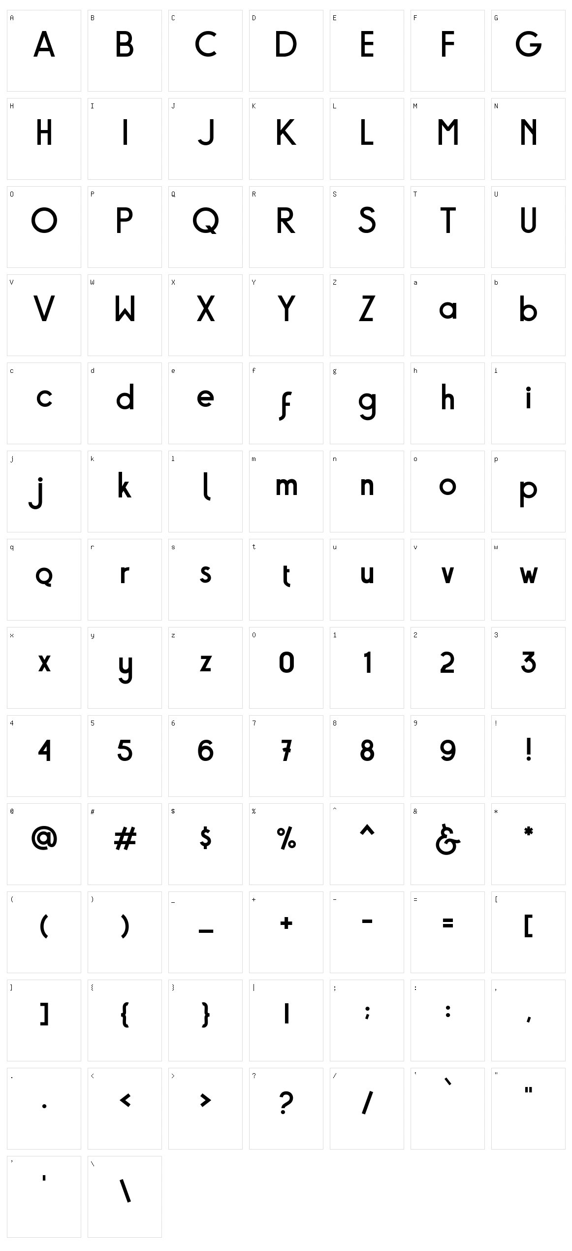 Baxoe Character Set