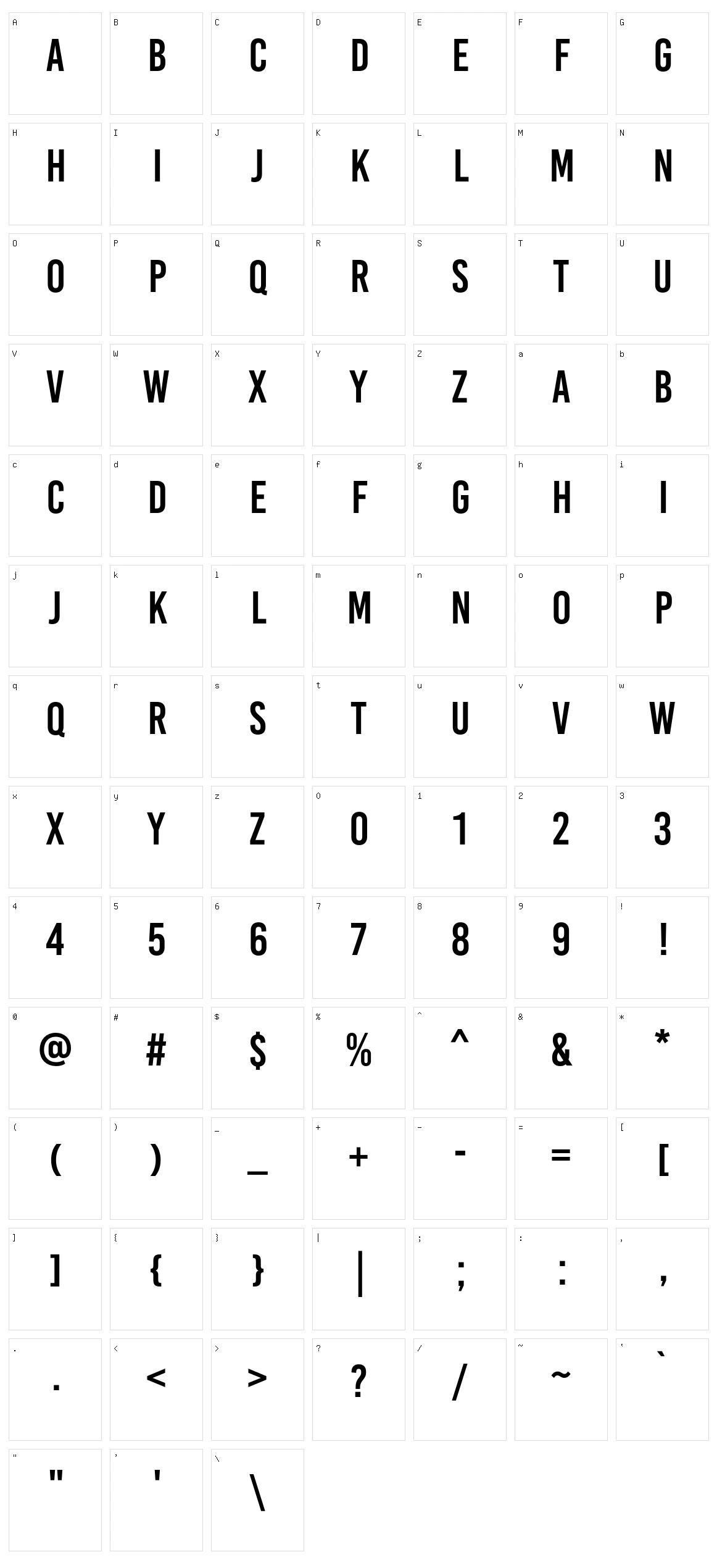 Bebas Kai Character Set