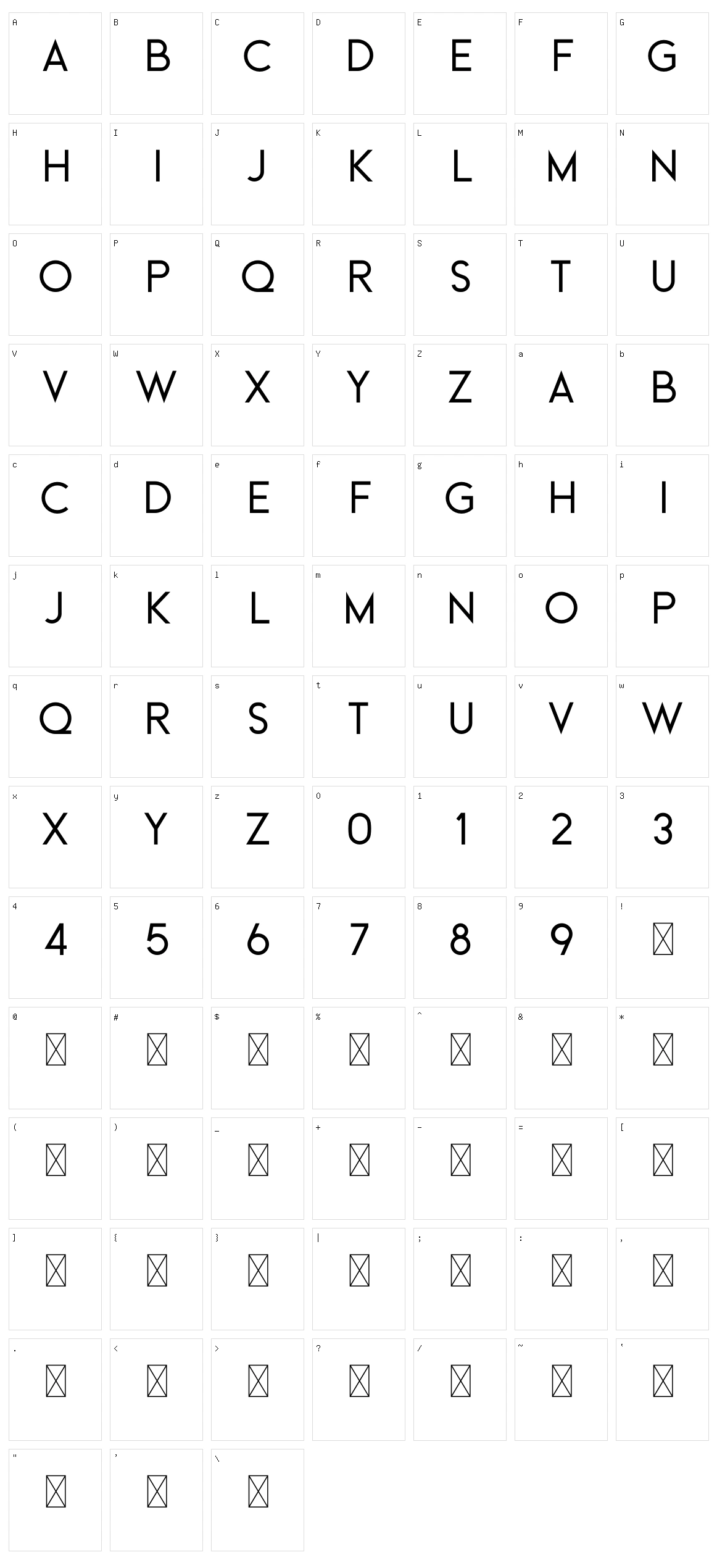 Beckman Character Set