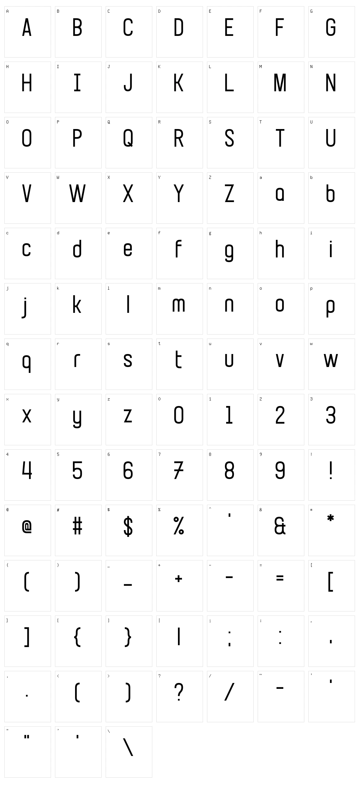 Beillingsday Character Set