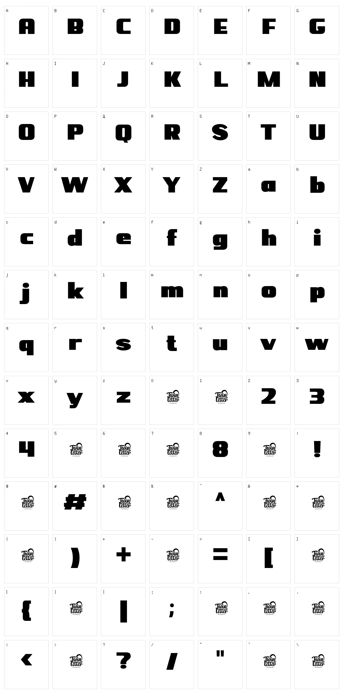 Bejita Character Set