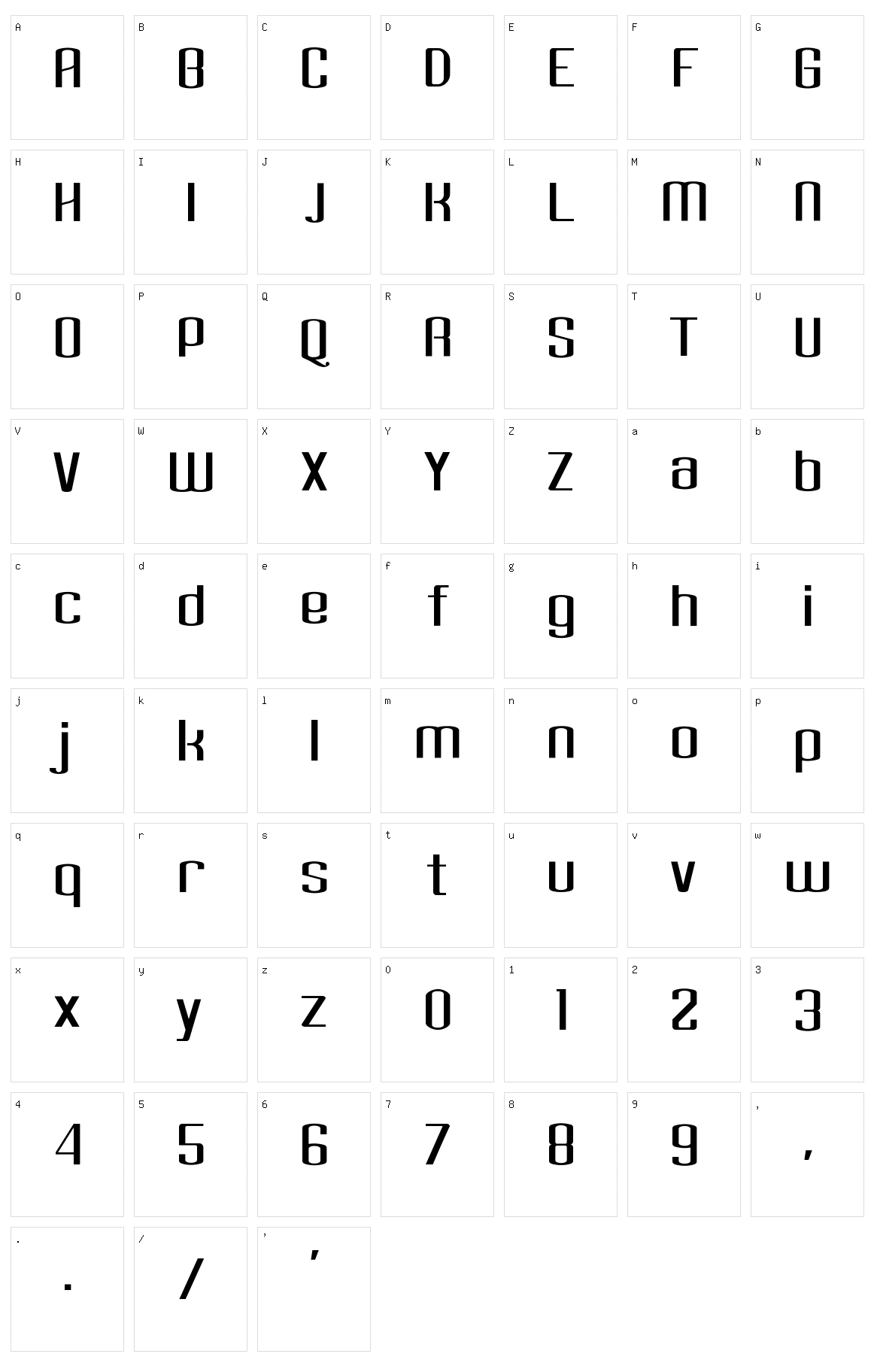 Belgia Character Set