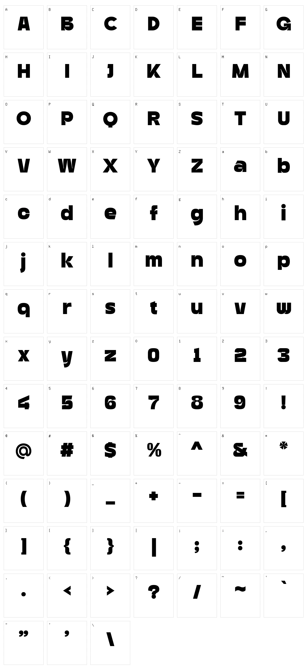 Benz Grotesk Character Set