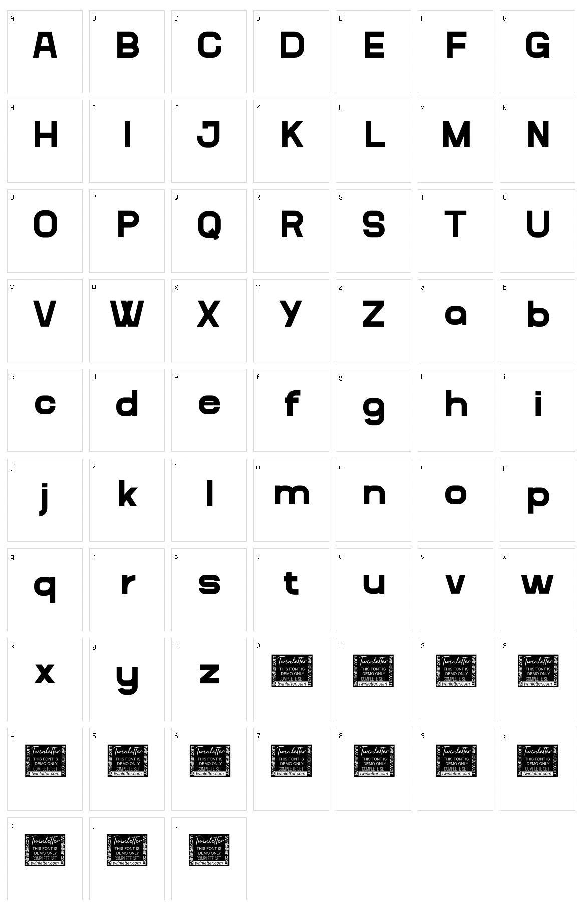 Bequest Character Set
