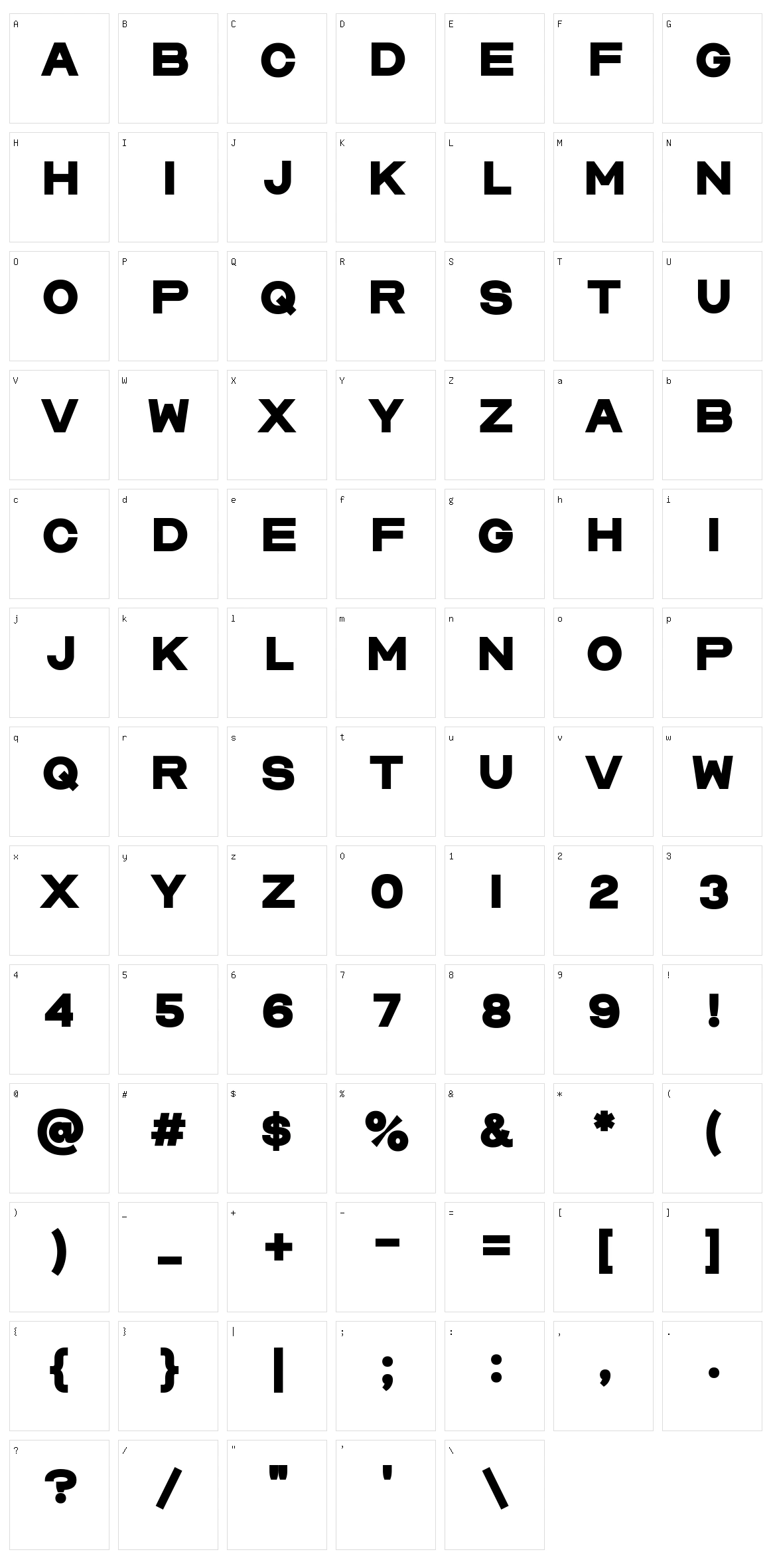 Bermont Character Set