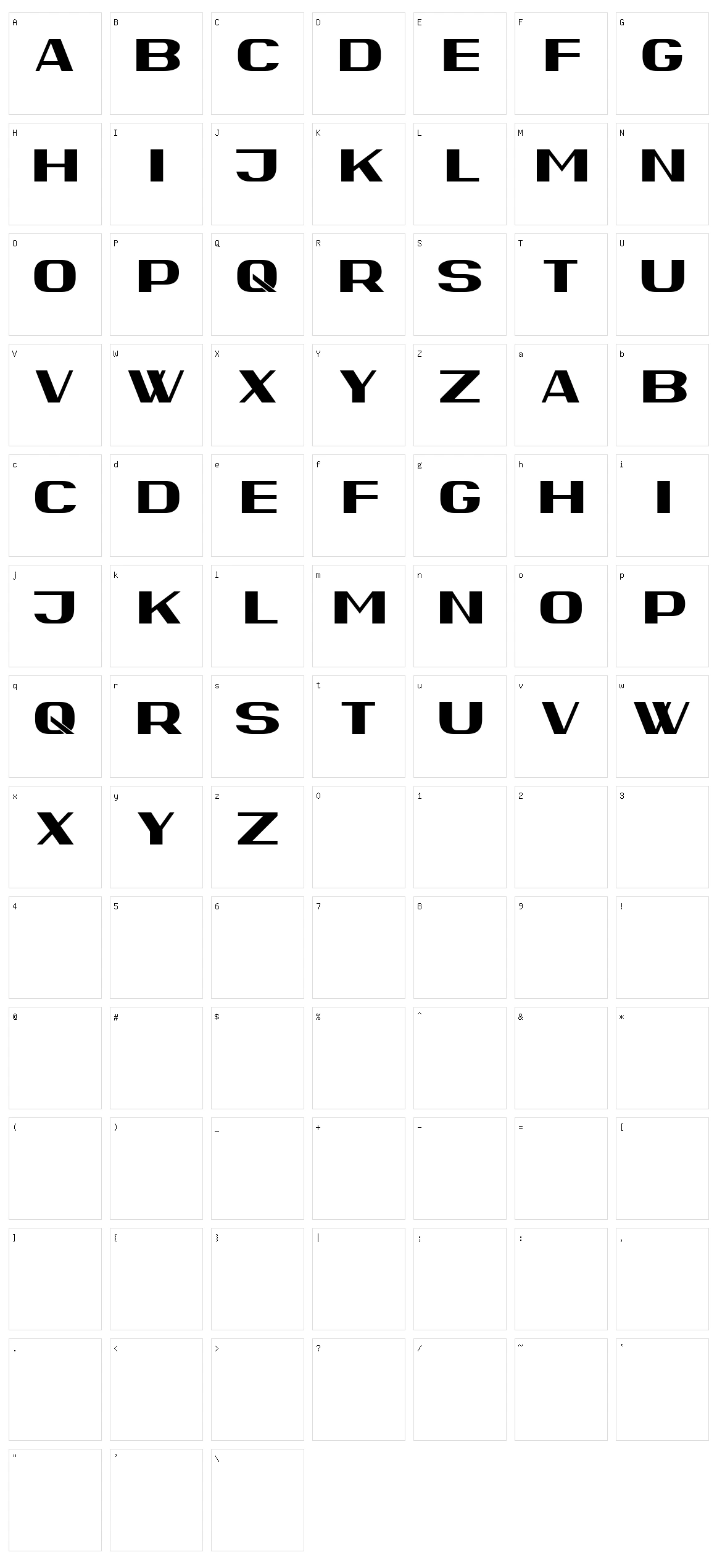 Berolinum Character Set