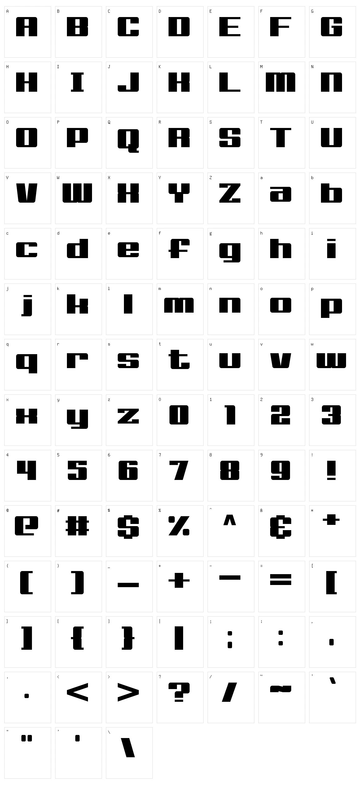 Big Old Boldy Character Set