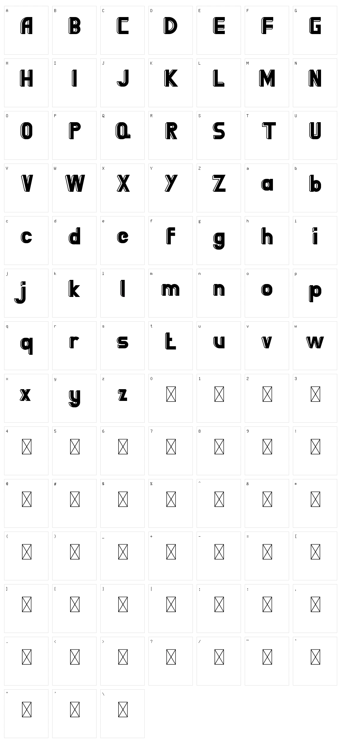 Bigboby Character Set