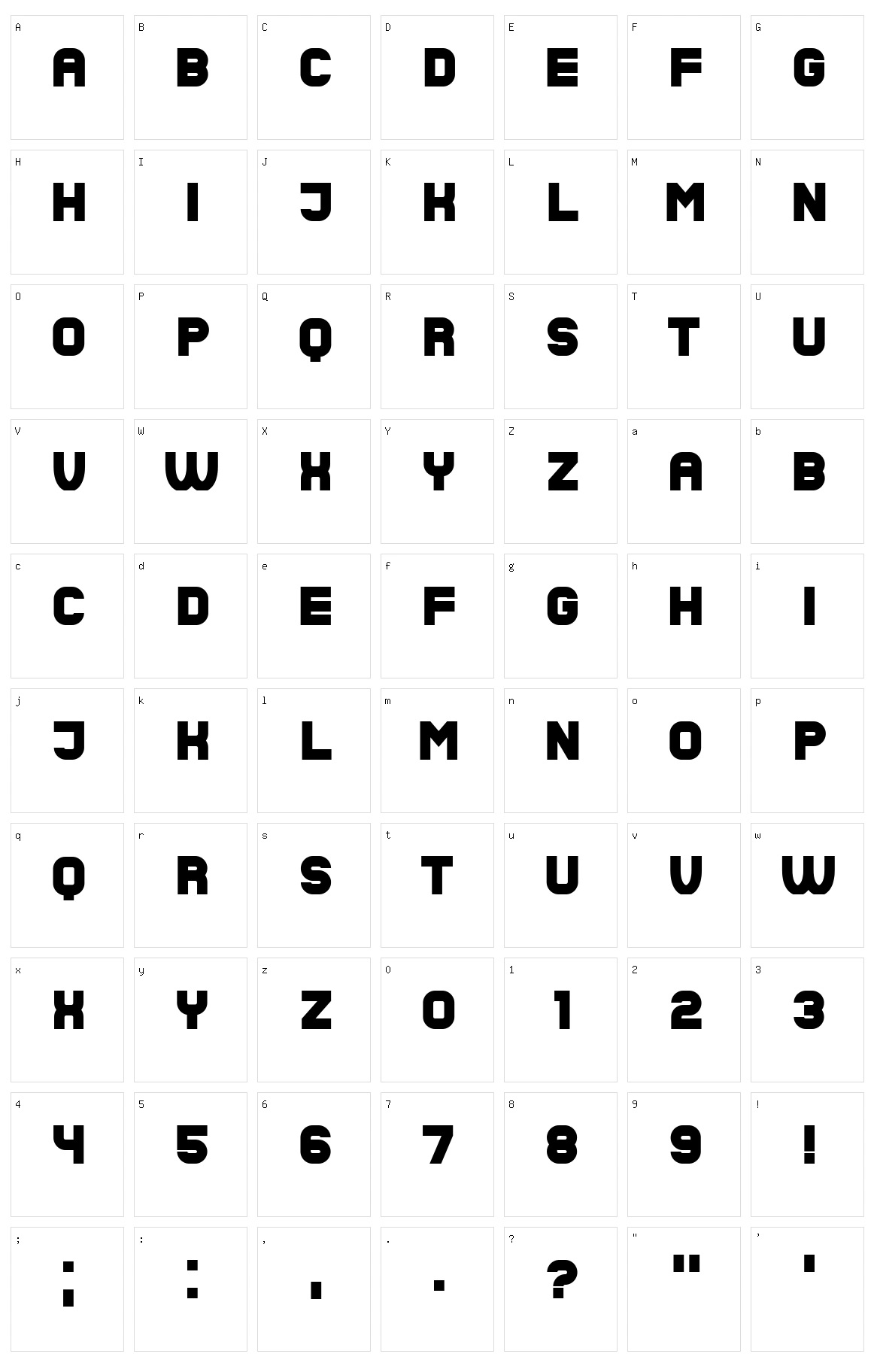 Bigliana Character Set