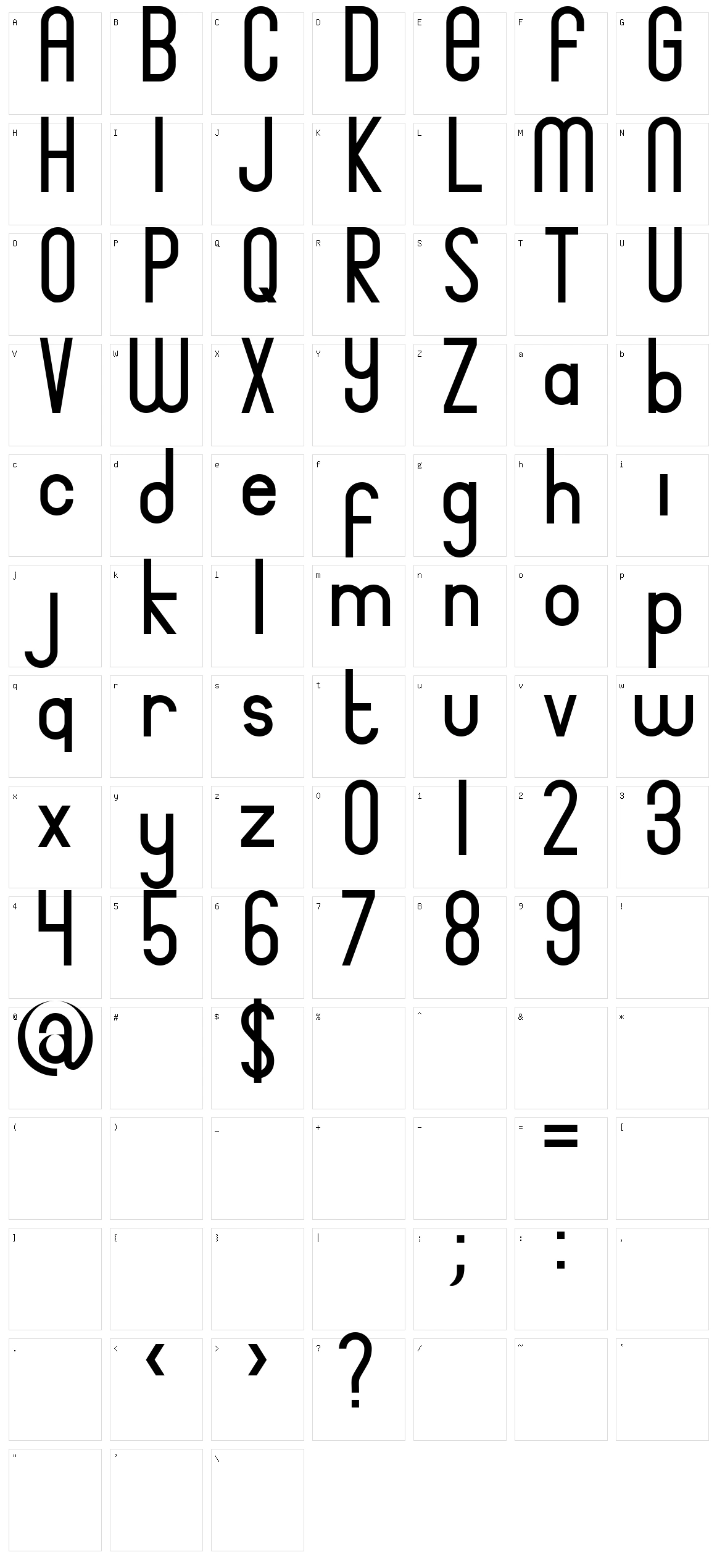 Bingke Character Set