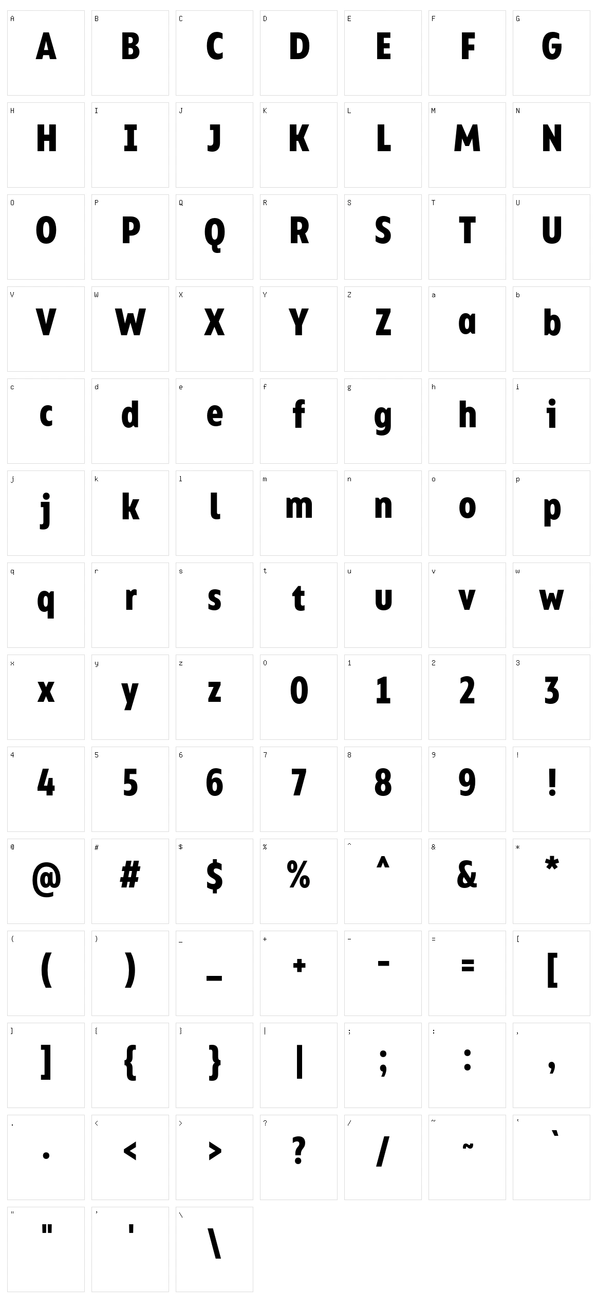 Bion Character Set