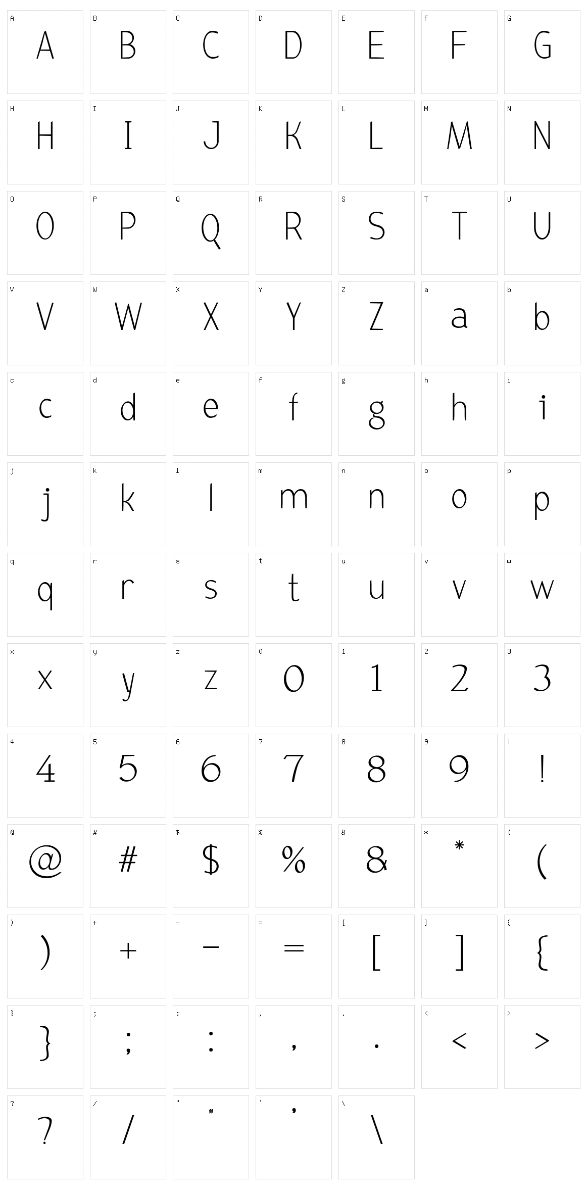 Bird Cherry Character Set