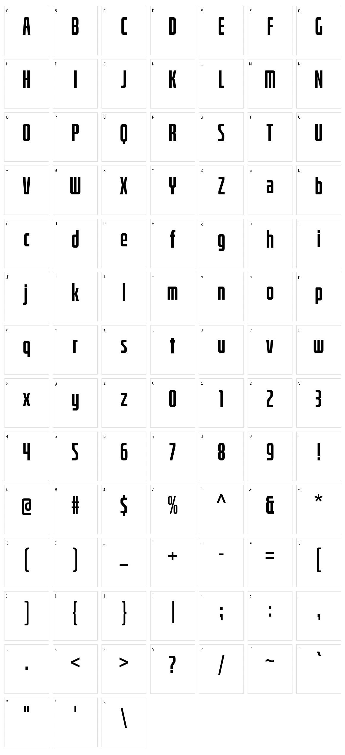 Bitcrusher Character Set