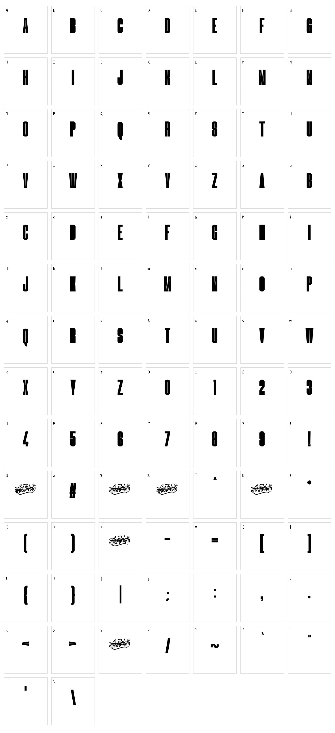 Blackheat Character Set