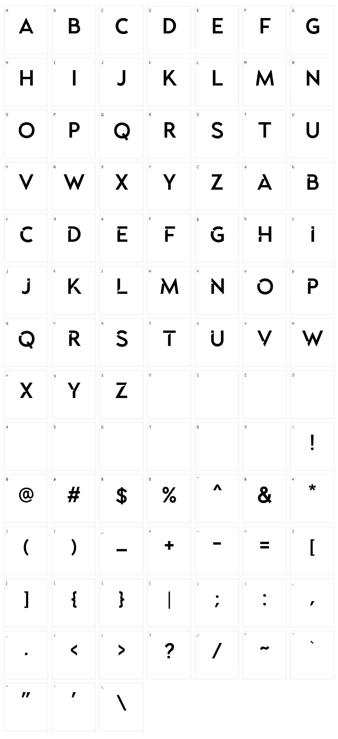 Blackpast Character Set