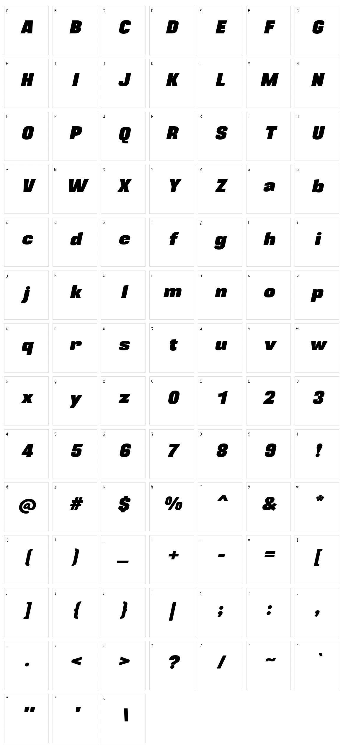 Blackplotan Character Set