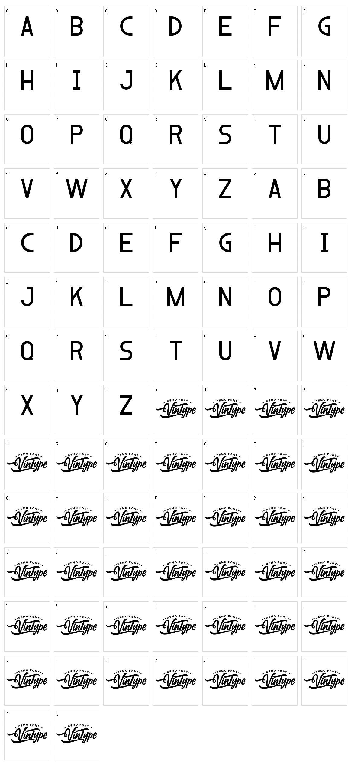 Blackshear Character Set