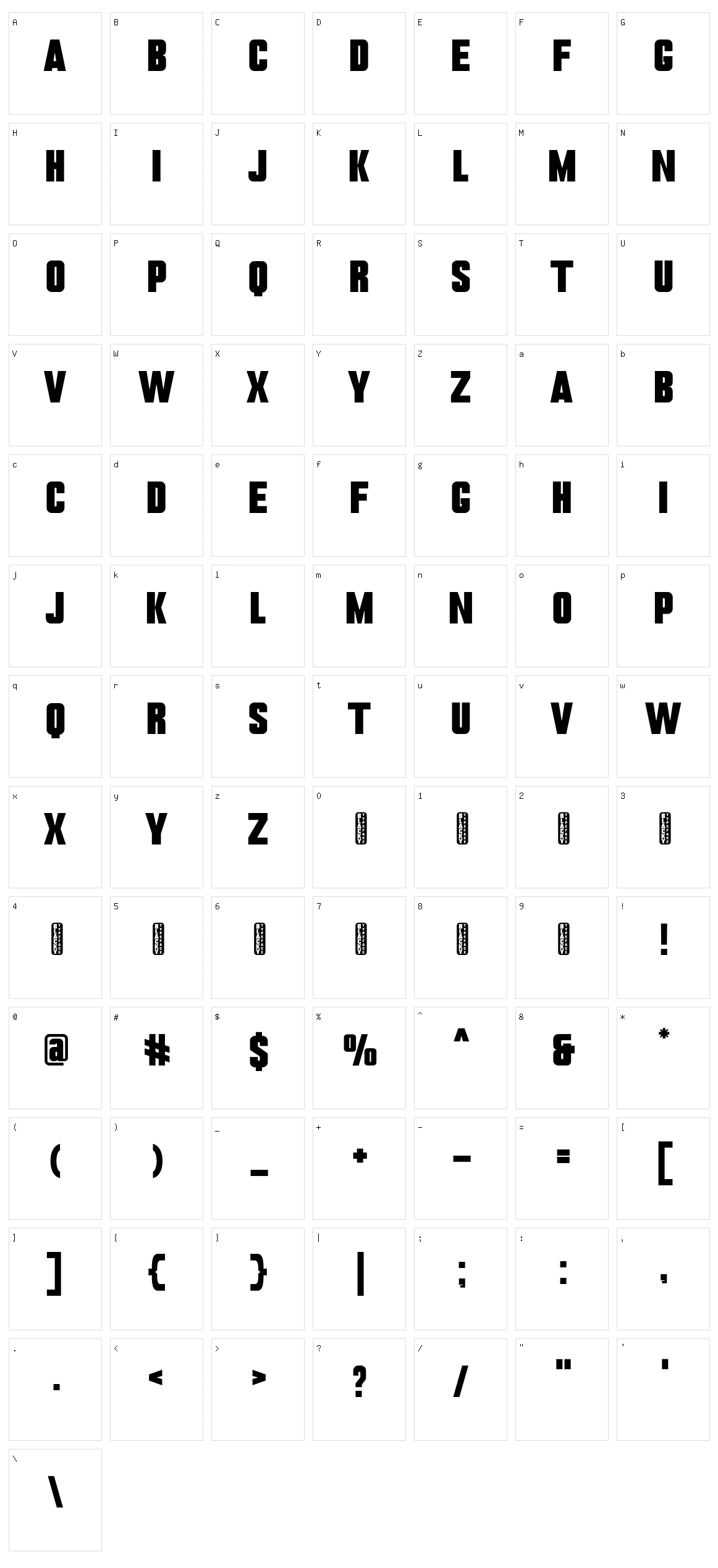 Blacky Character Set