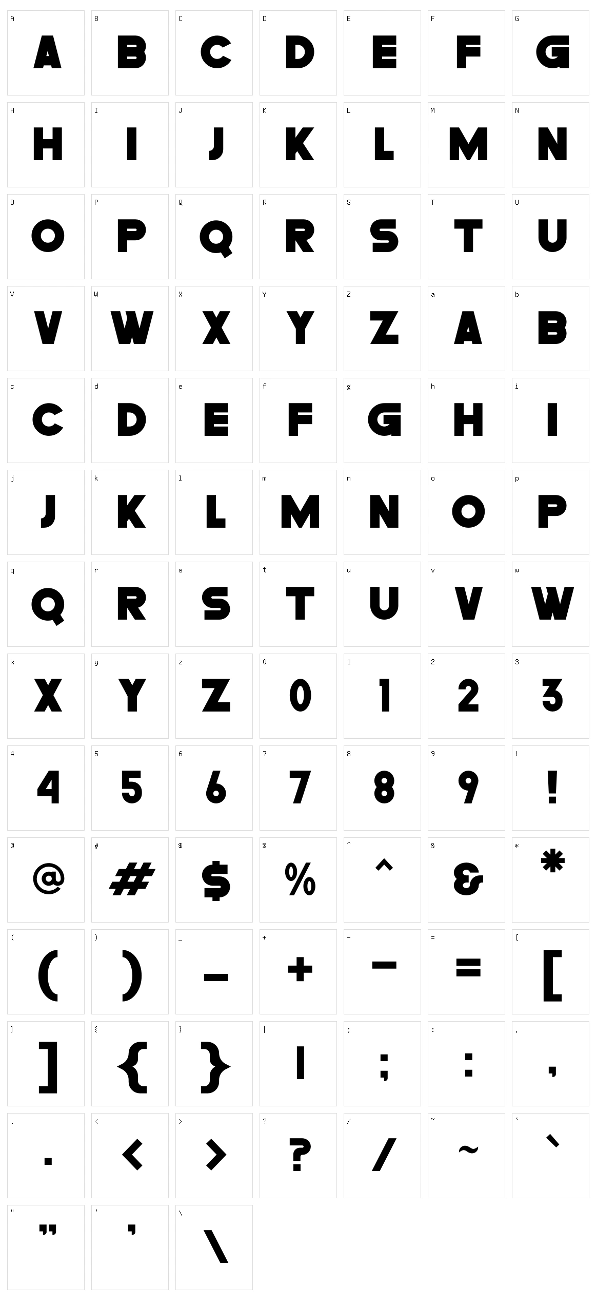 Blank Space Character Set