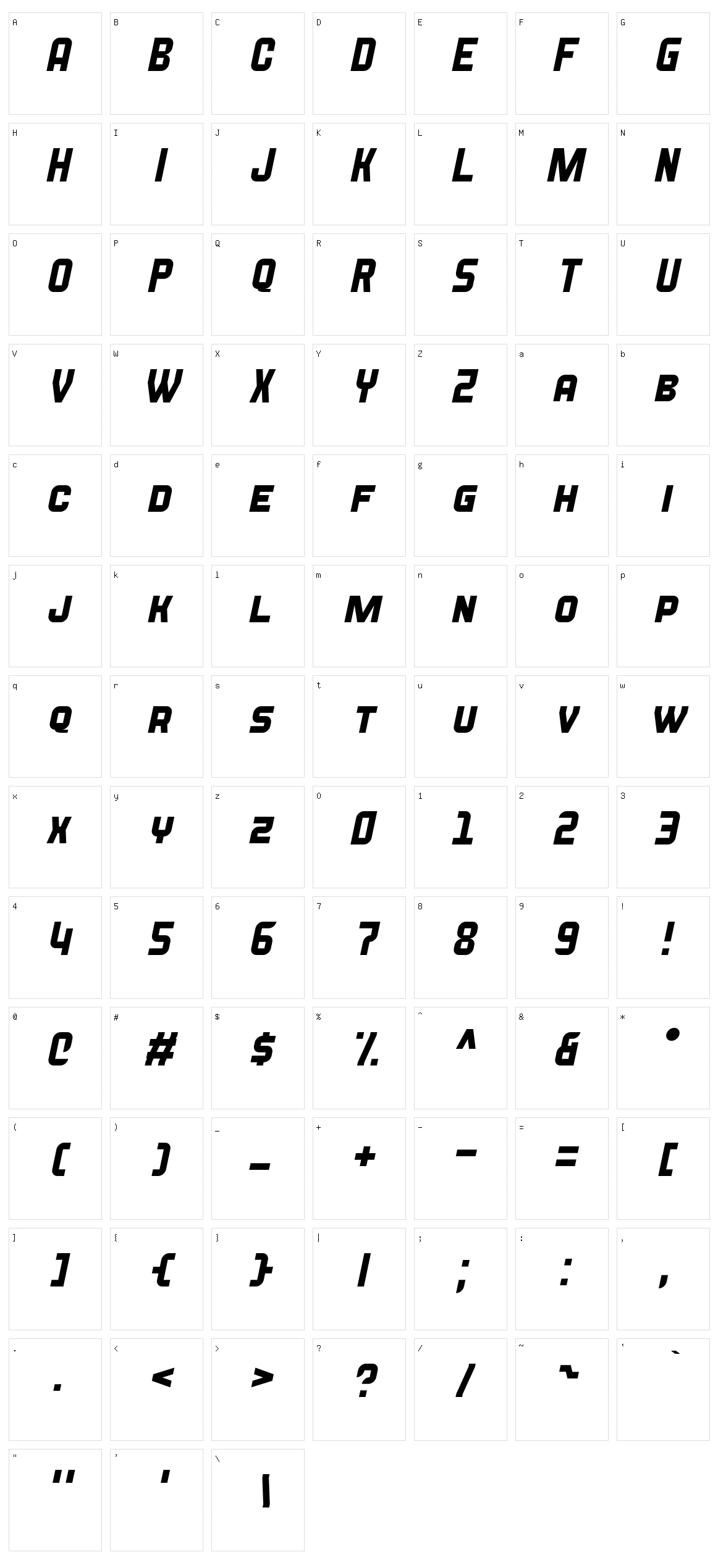 Blazma Character Set