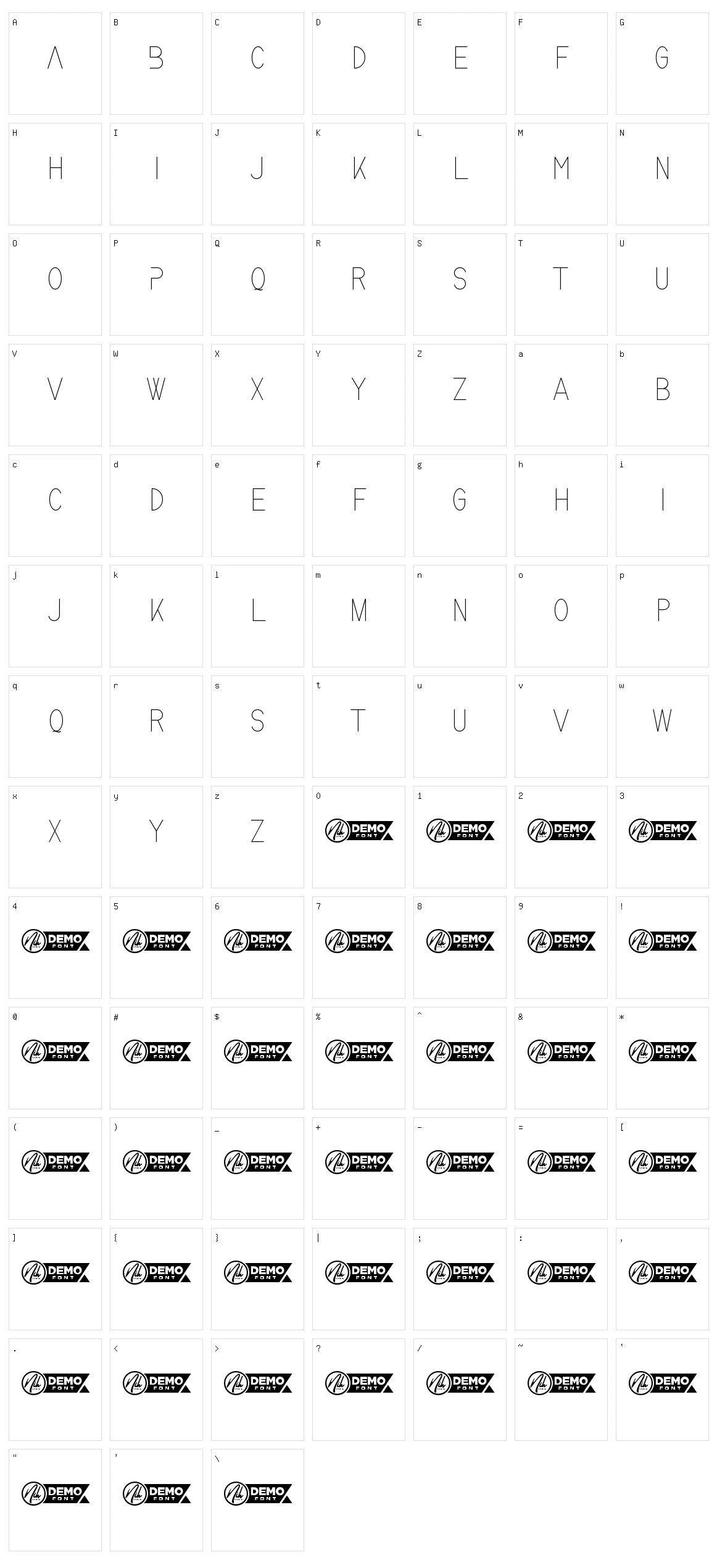 Blest Banc Character Set