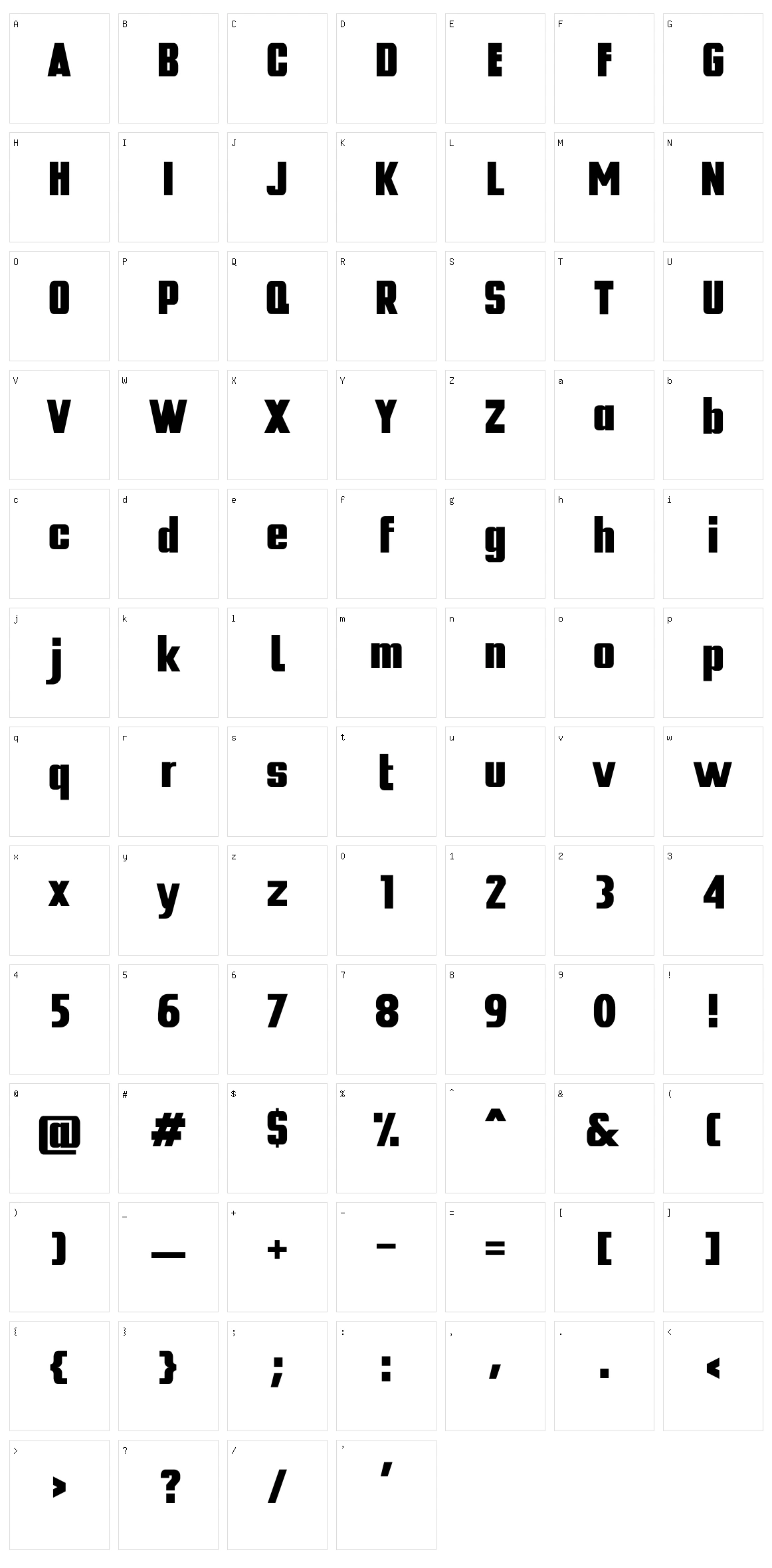 Blue Block Character Set