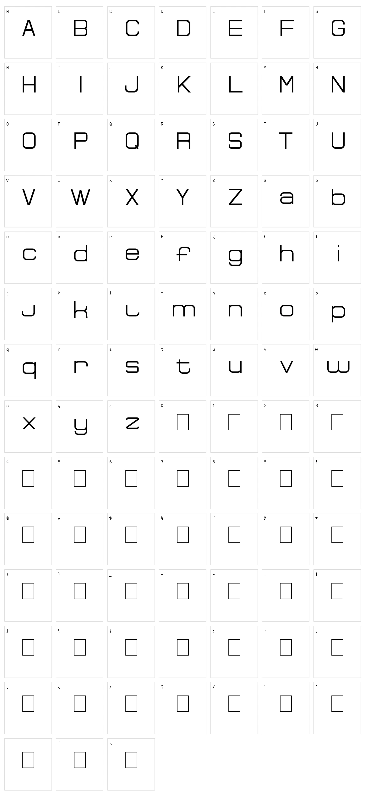 Bocemina Character Set