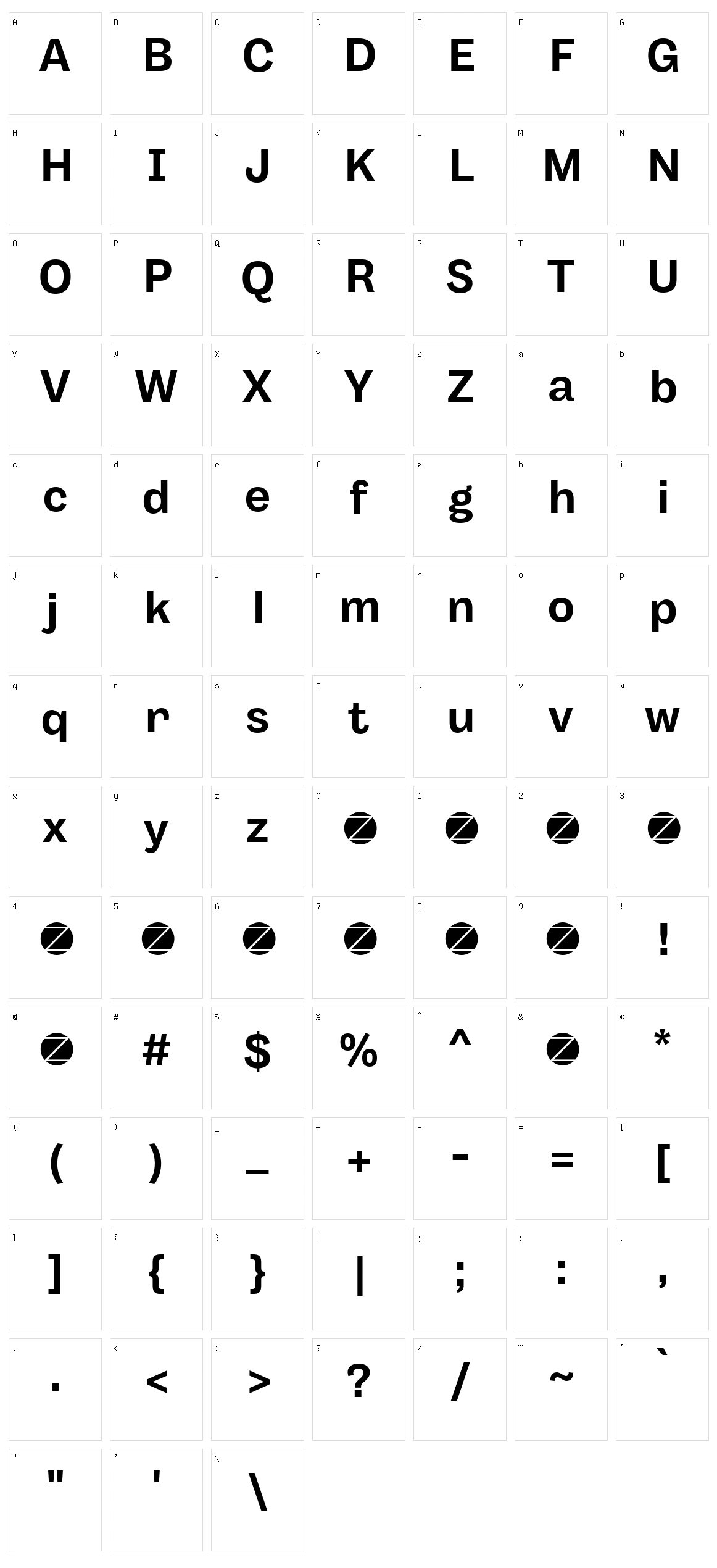 Body Grotesque Character Set