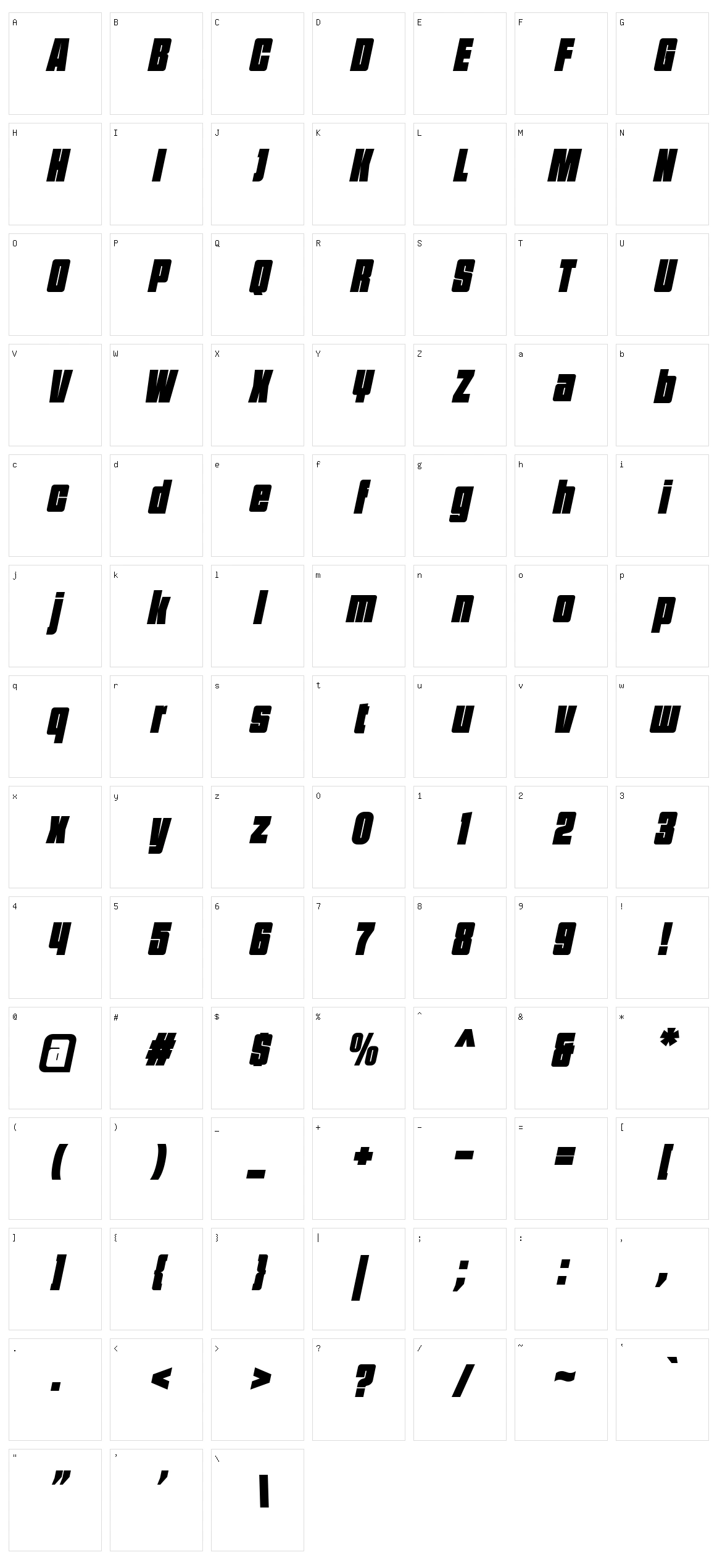 Bokis Character Set
