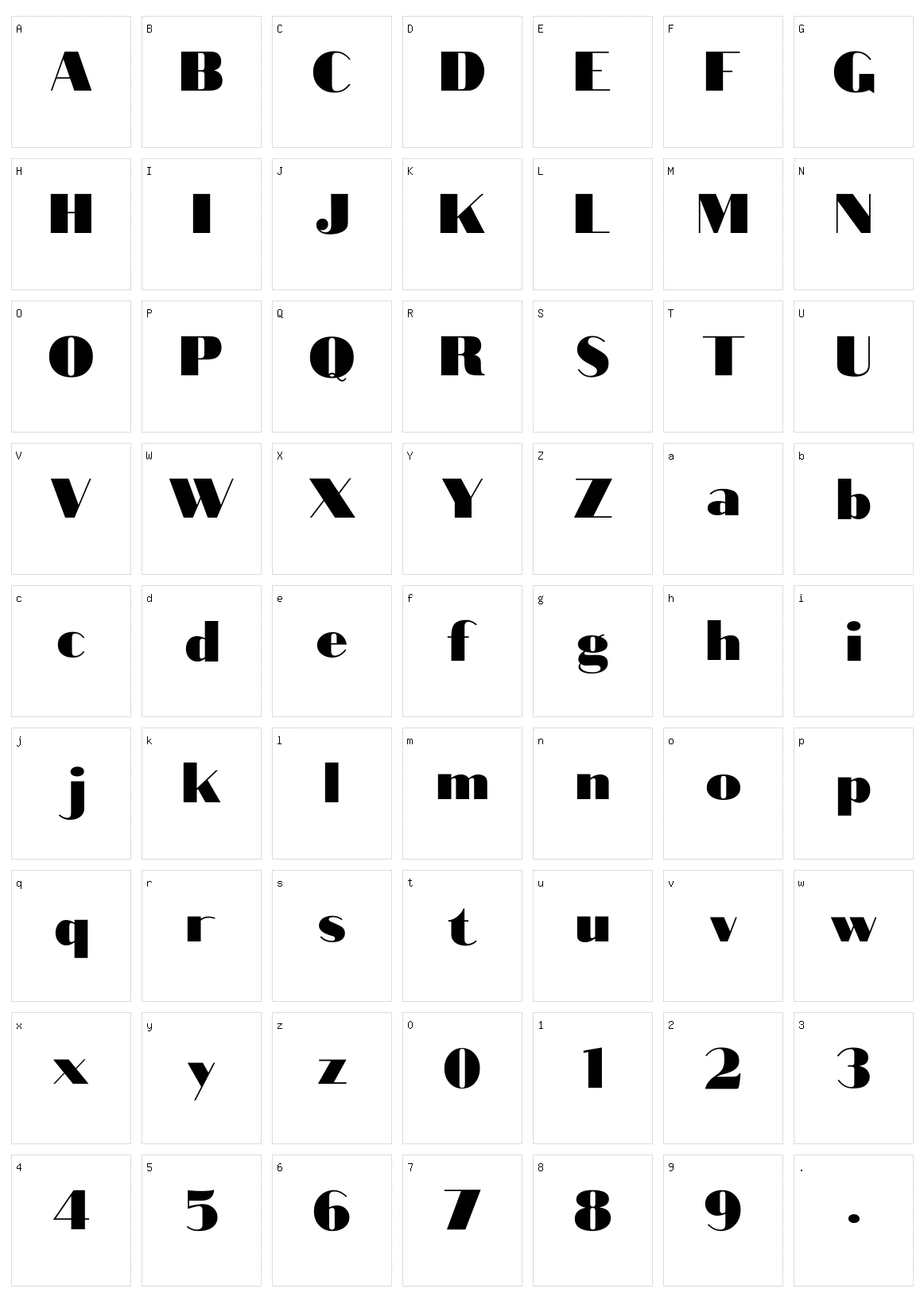 Bold ish Character Set