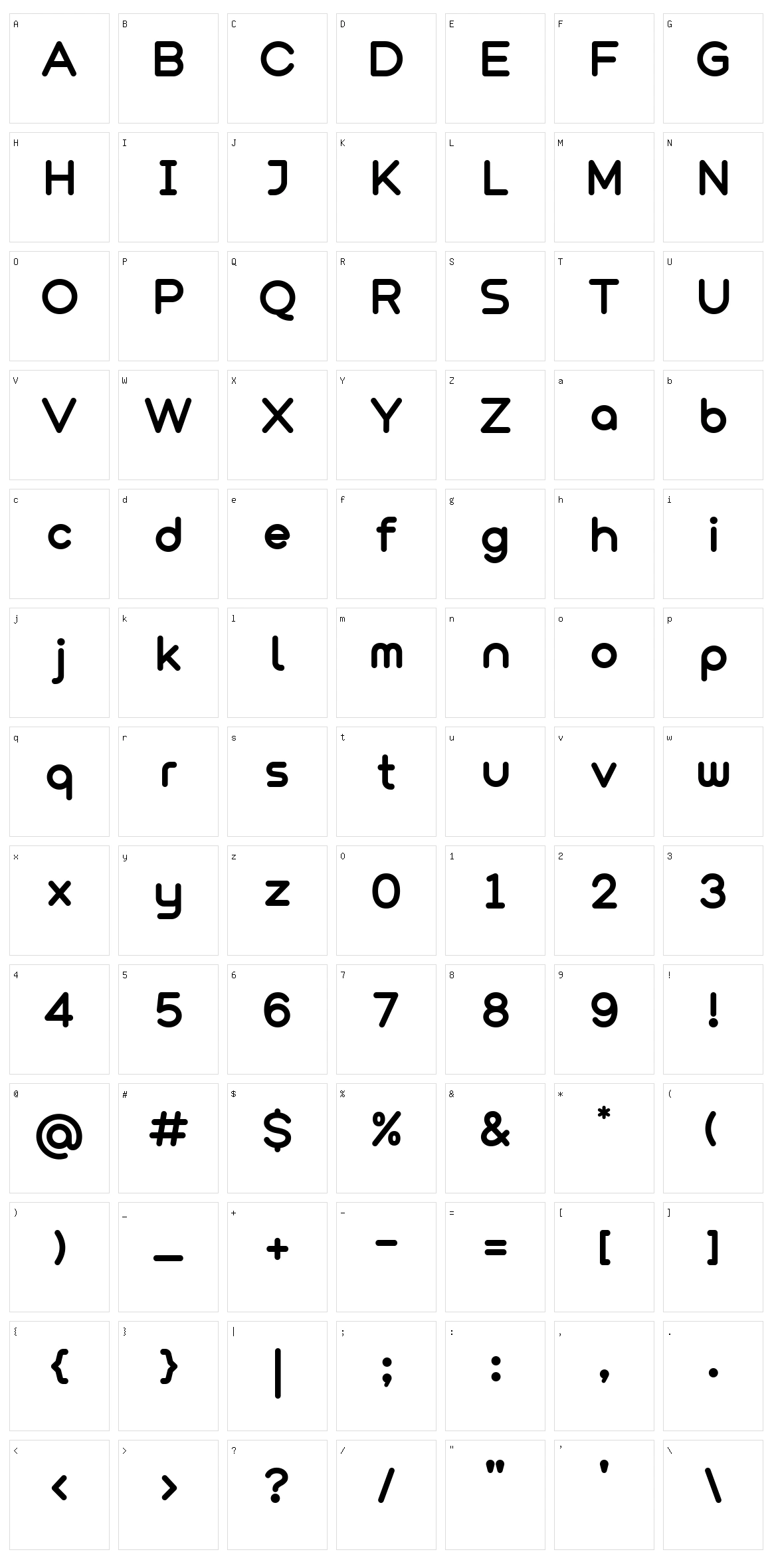 Boldena Character Set