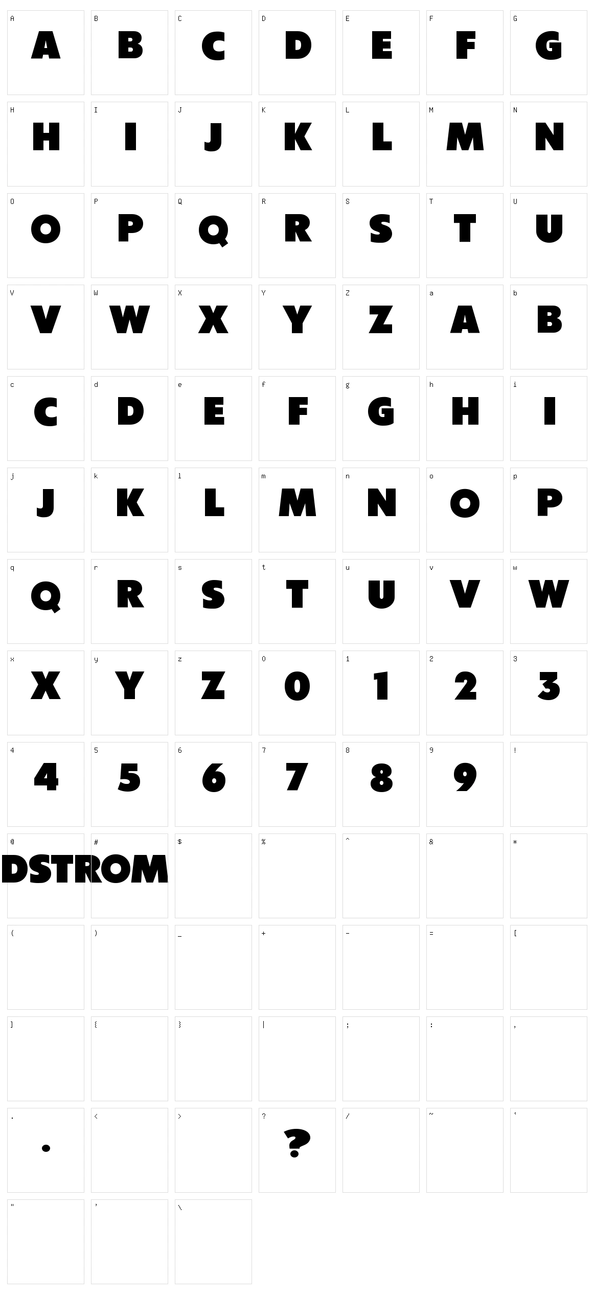 Boldstrom Character Set